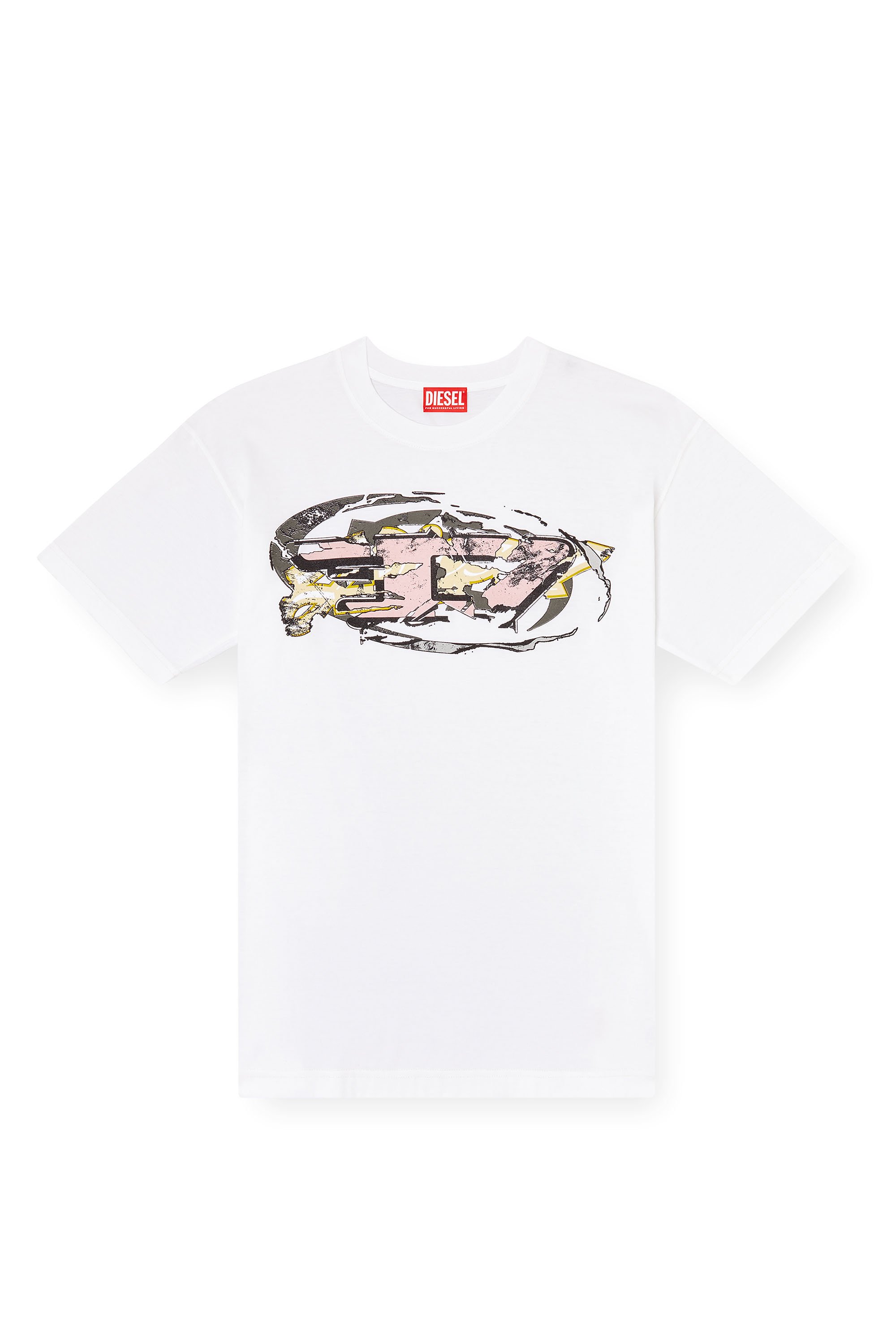 Diesel - T-NORM-T11, Male's T-shirt with Oval D logo in ホワイト - 3