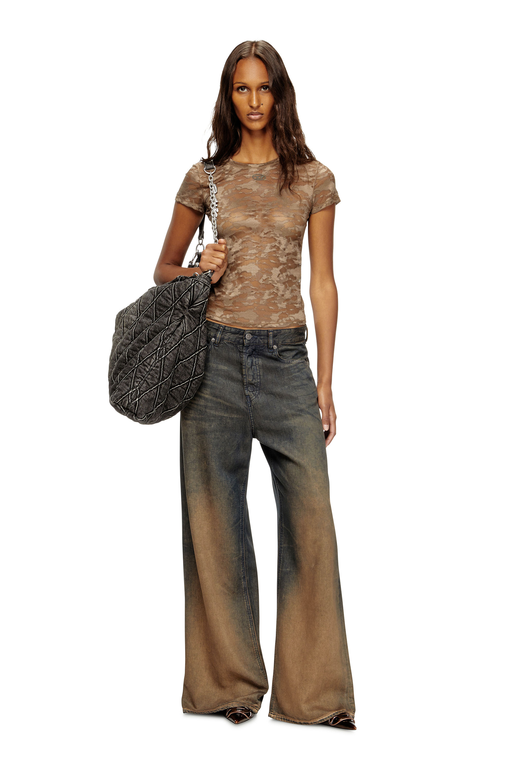 Diesel - KASIA-UTLT, Female's Tシャツ in ブラウン - 6