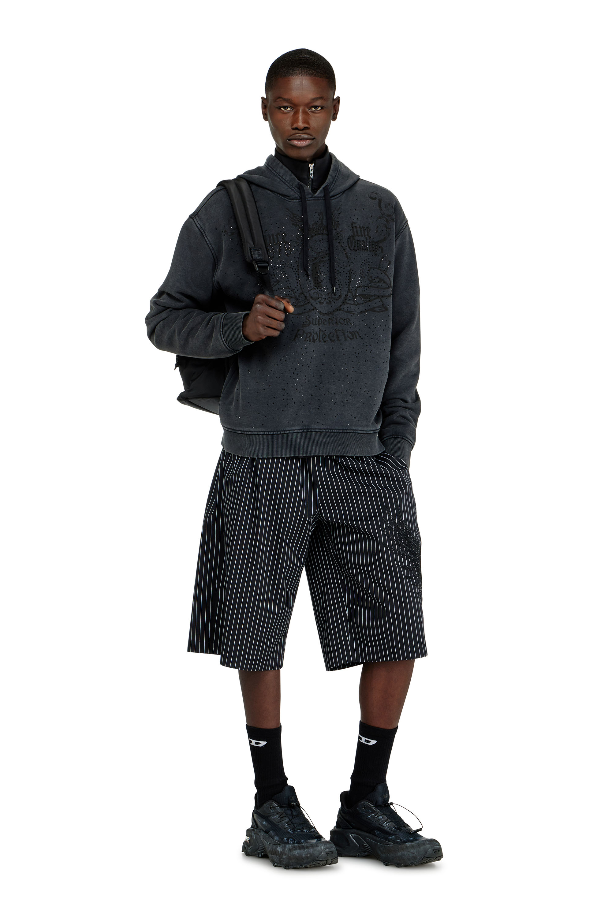 Diesel - S-NORM-HOOD-AA3, Male's プルオーバーパーカー in ダークグレー - 1