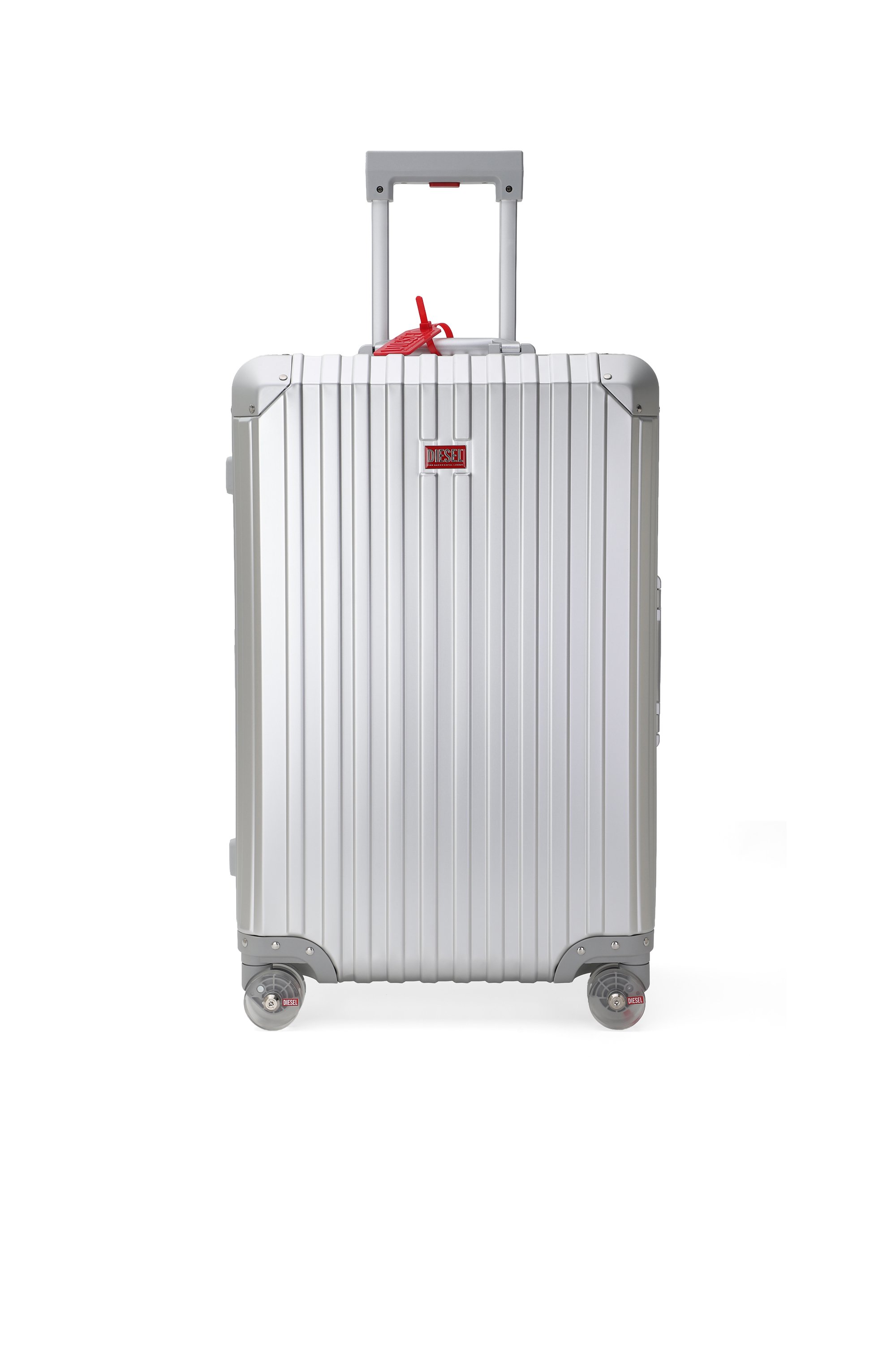 Diesel - DIESEL ALUMINUM TROLLEY- DSL002, Unisex's Aluminum Carry-On Luggage 24" in シルバー - 1