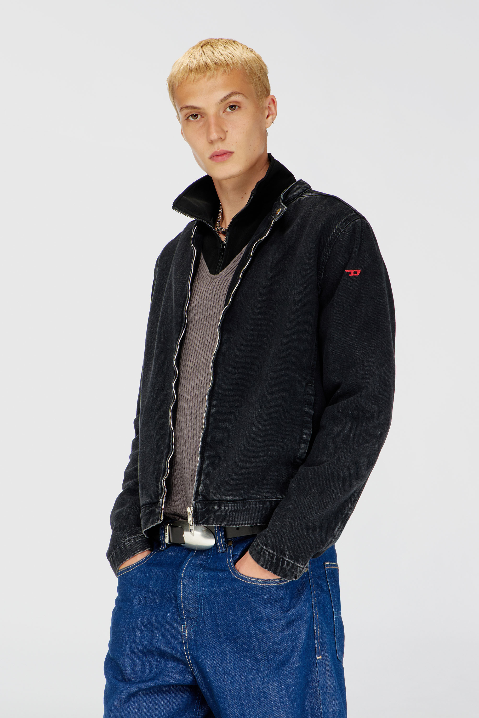Diesel - D-GLORY, Male's デニムジャケット in ブラック - 1