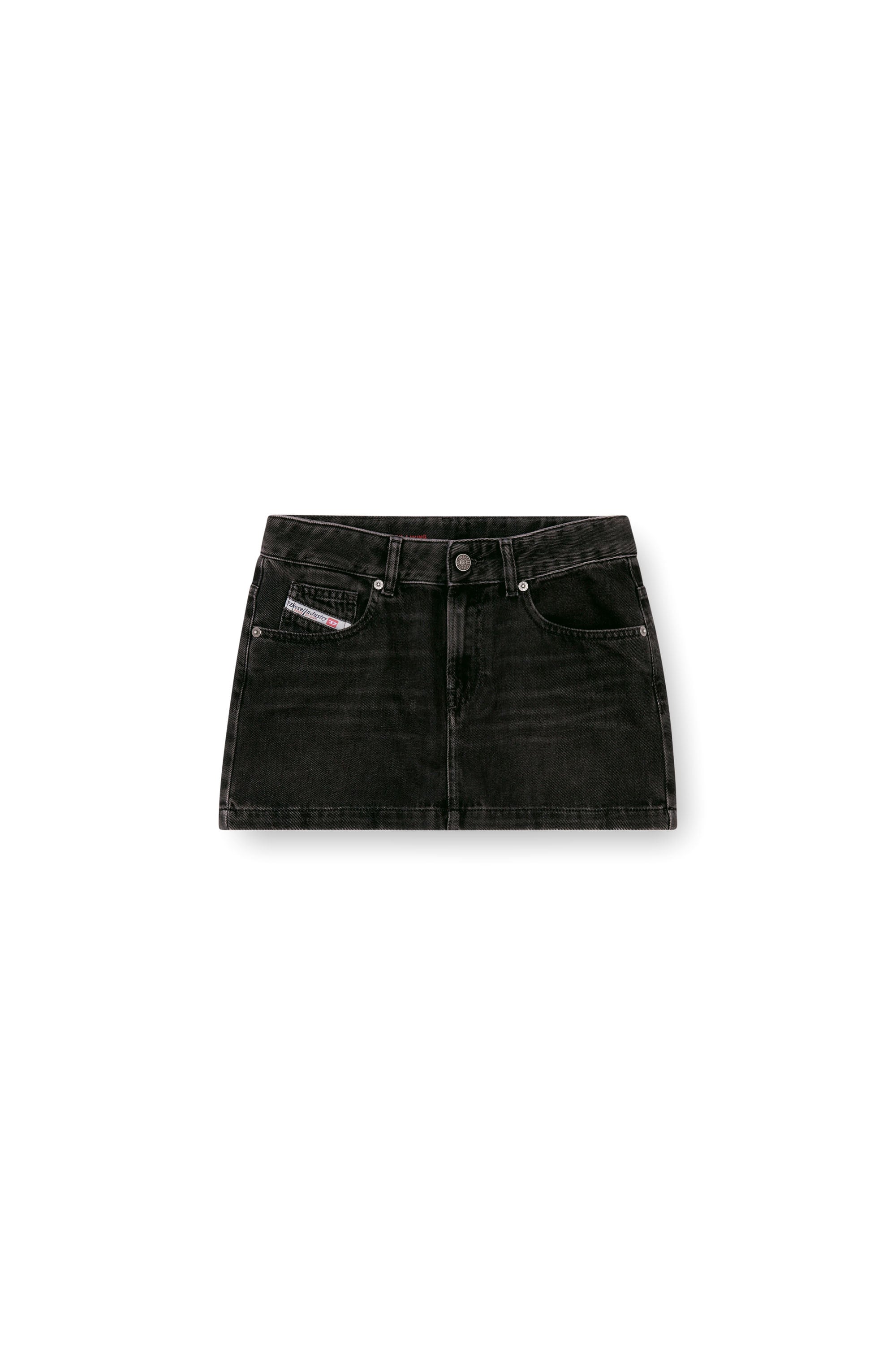 Diesel - DE-RON, Female's Mini skirt in clean-wash denim in ブラック - 3