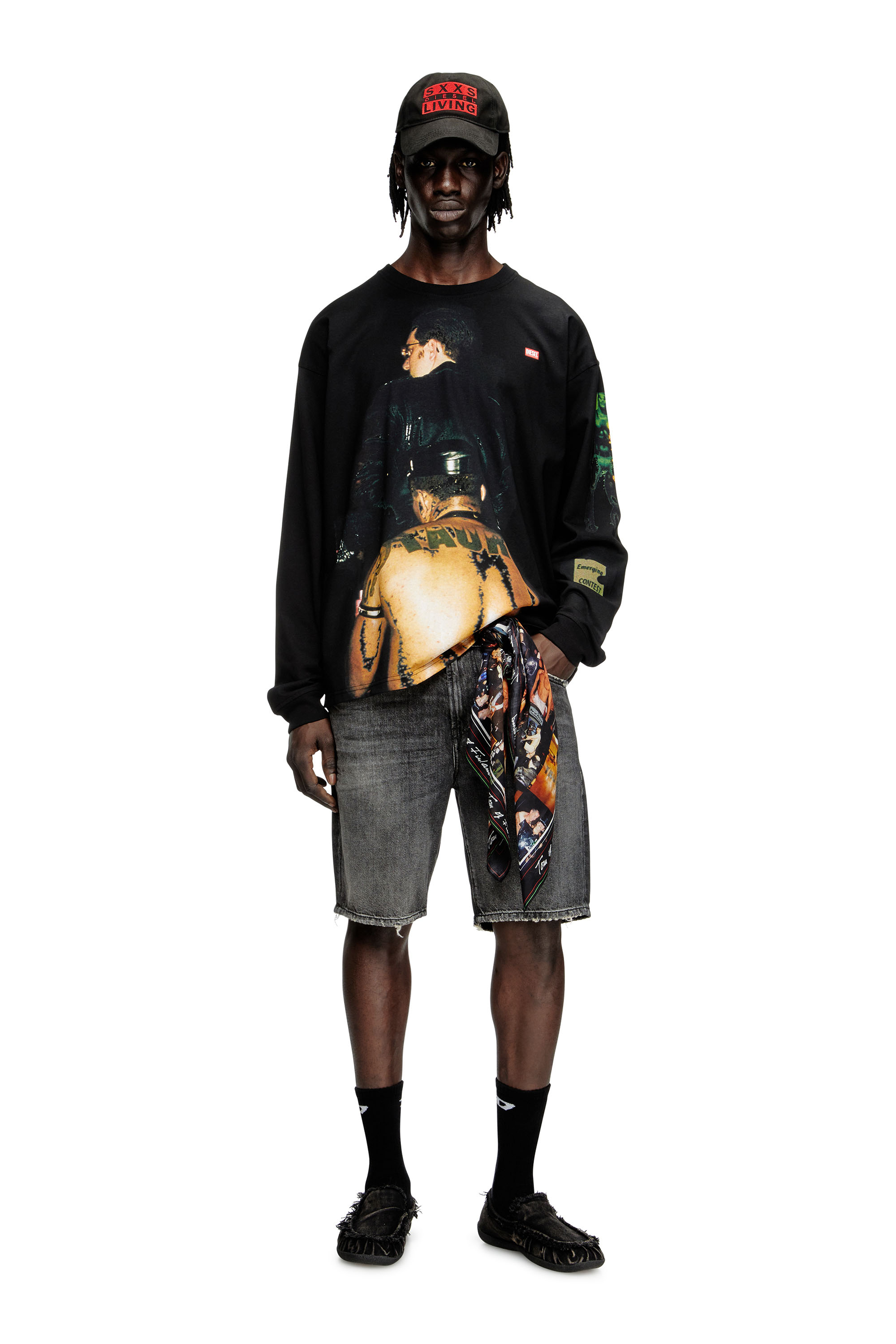 Diesel - PR-T-BOXT-LS-TOM25-1, Unisex's Long-sleeve T-shirt with graphic print in ブラック - 1