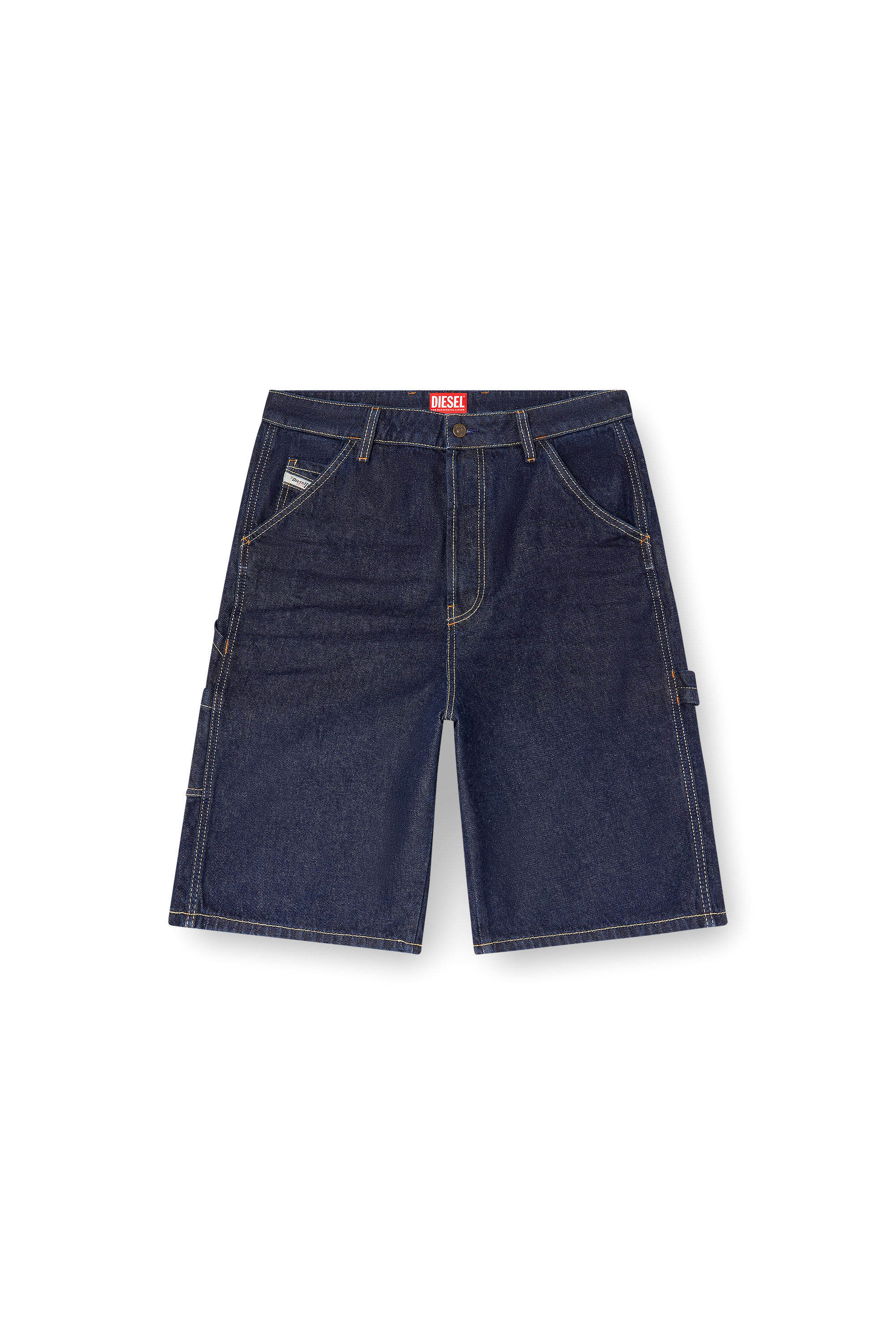 Diesel - D-LIVERY-SHORT, Male's Utility shorts in clean-wash denim in ダークブルー - 2