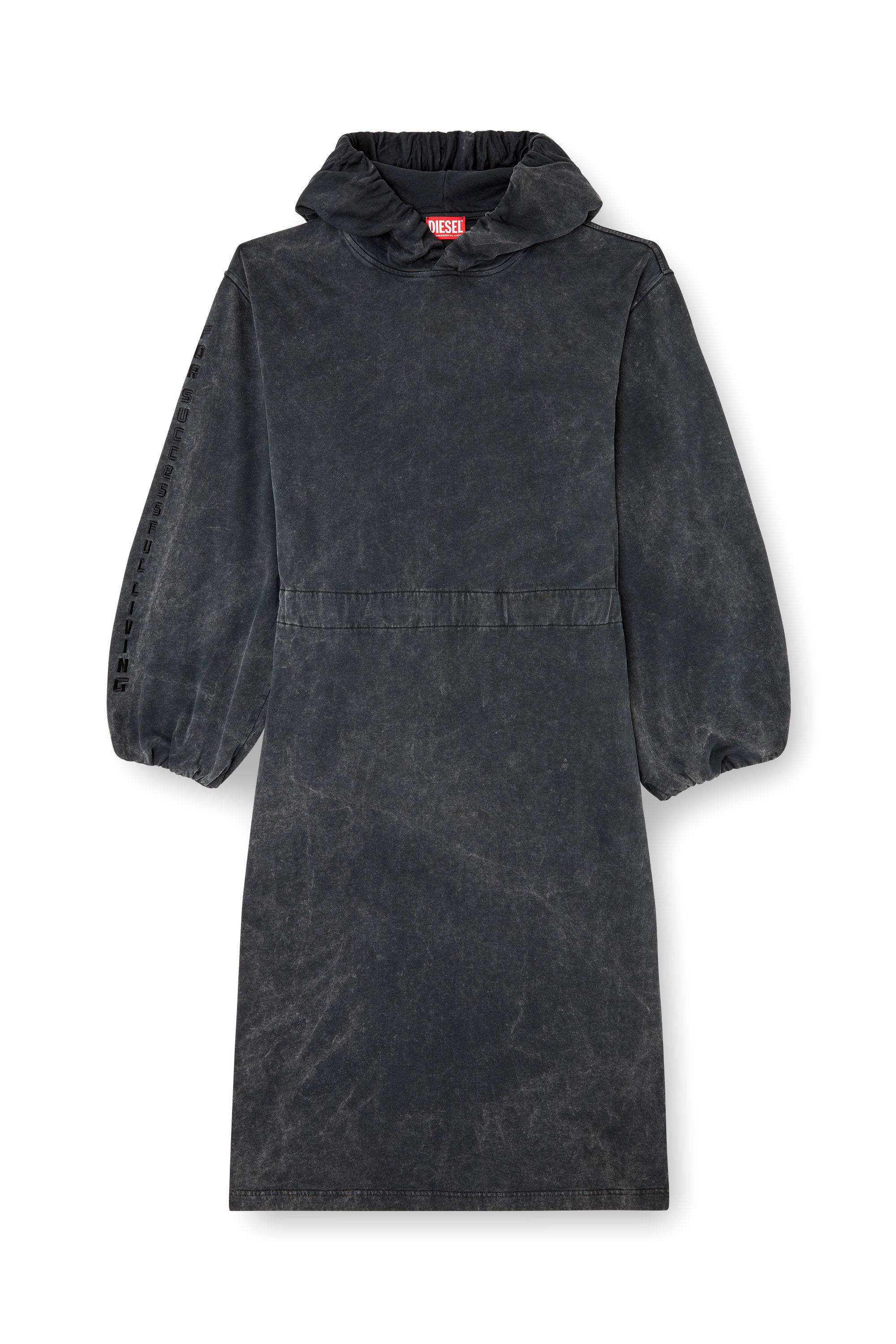 Diesel - D-QUIND, Female's Balloon-shaped hooded midi dress in ダークグレー - 5