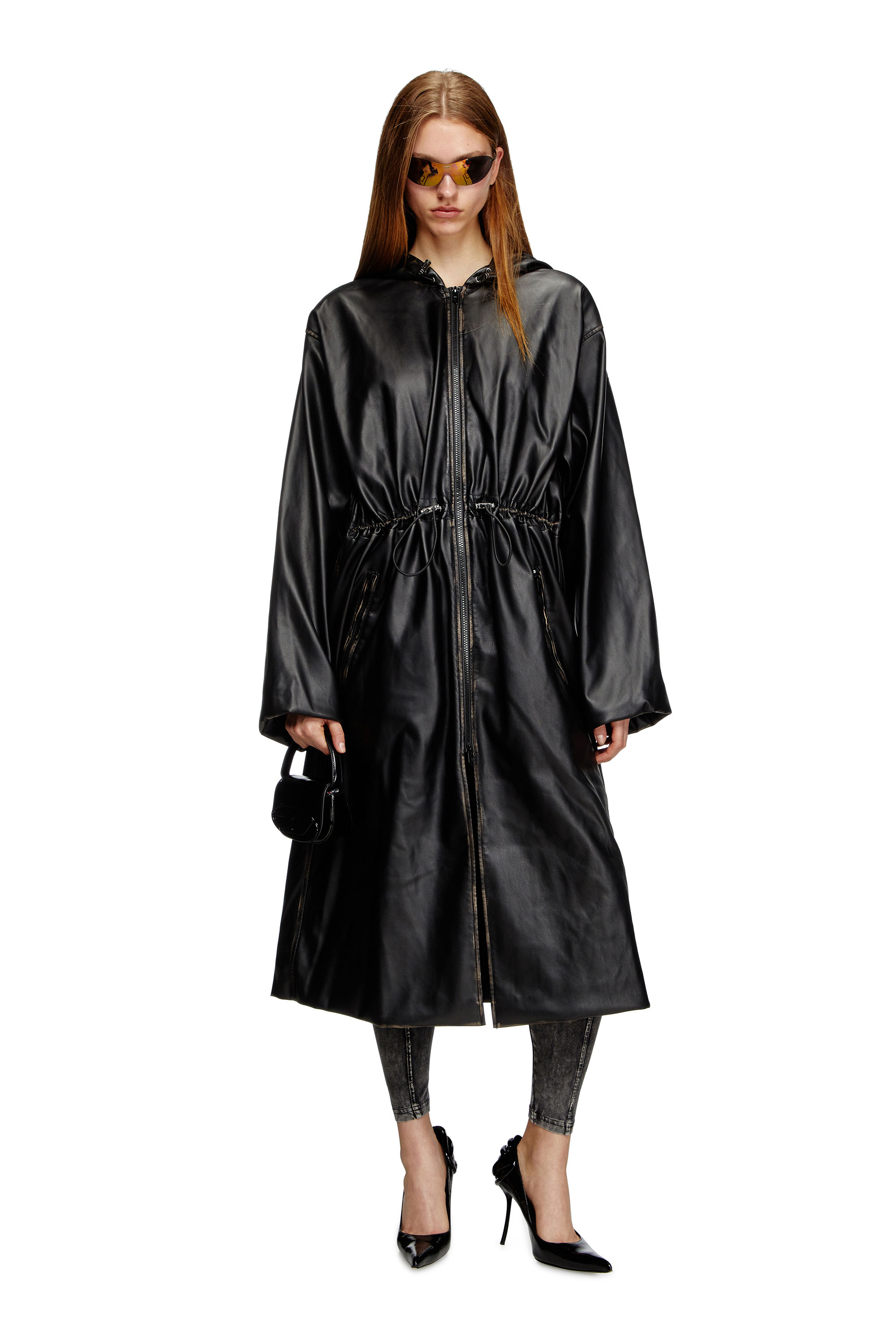 Diesel - G-LARY, Unisex's Distressed utilitarian hooded coat in ブラック - 3