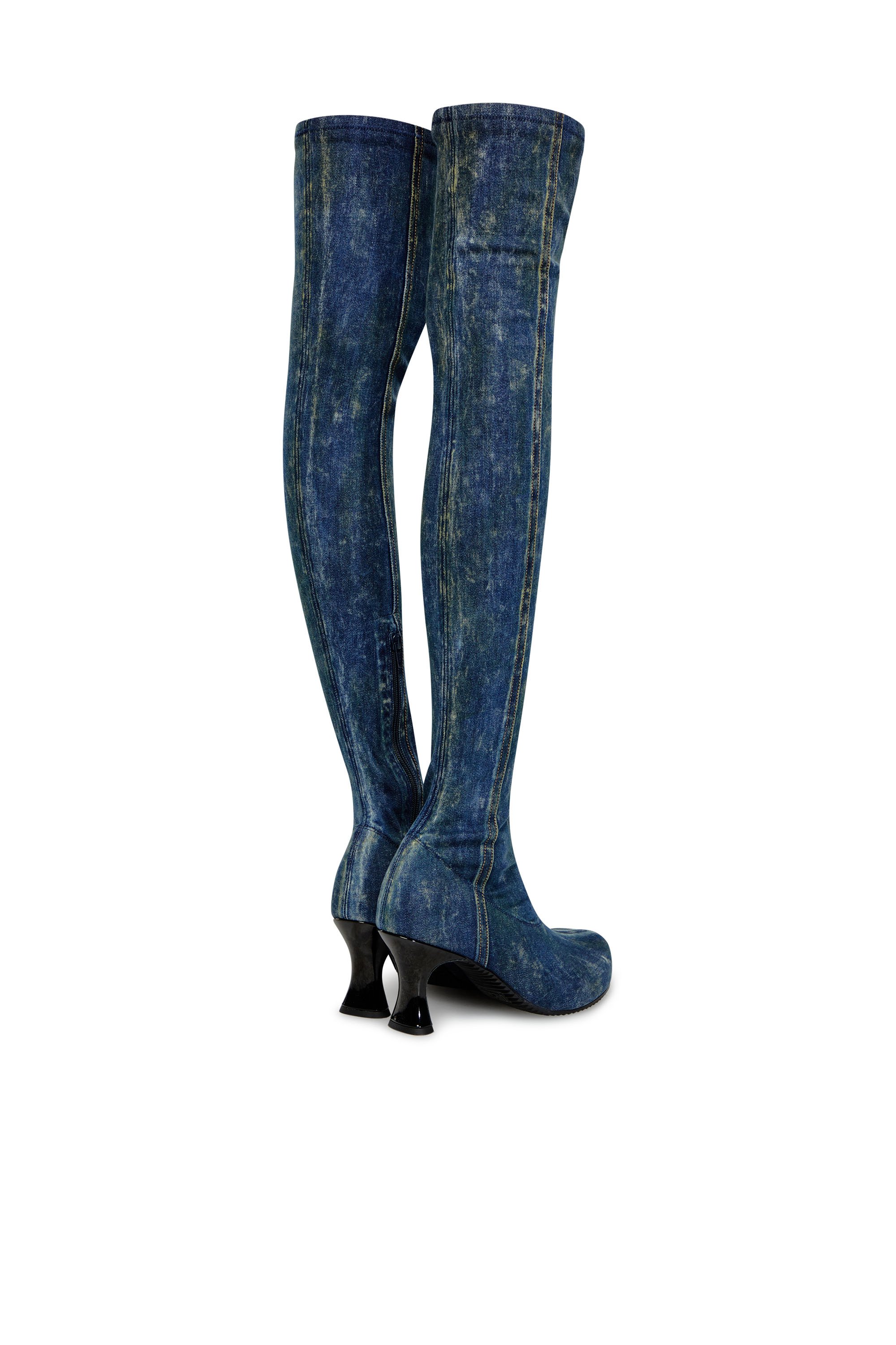 Diesel - D-WOODSTOCK TBT, Female's D-Woodstock-Over-the-knee boots in denim in ダークブルー - 3