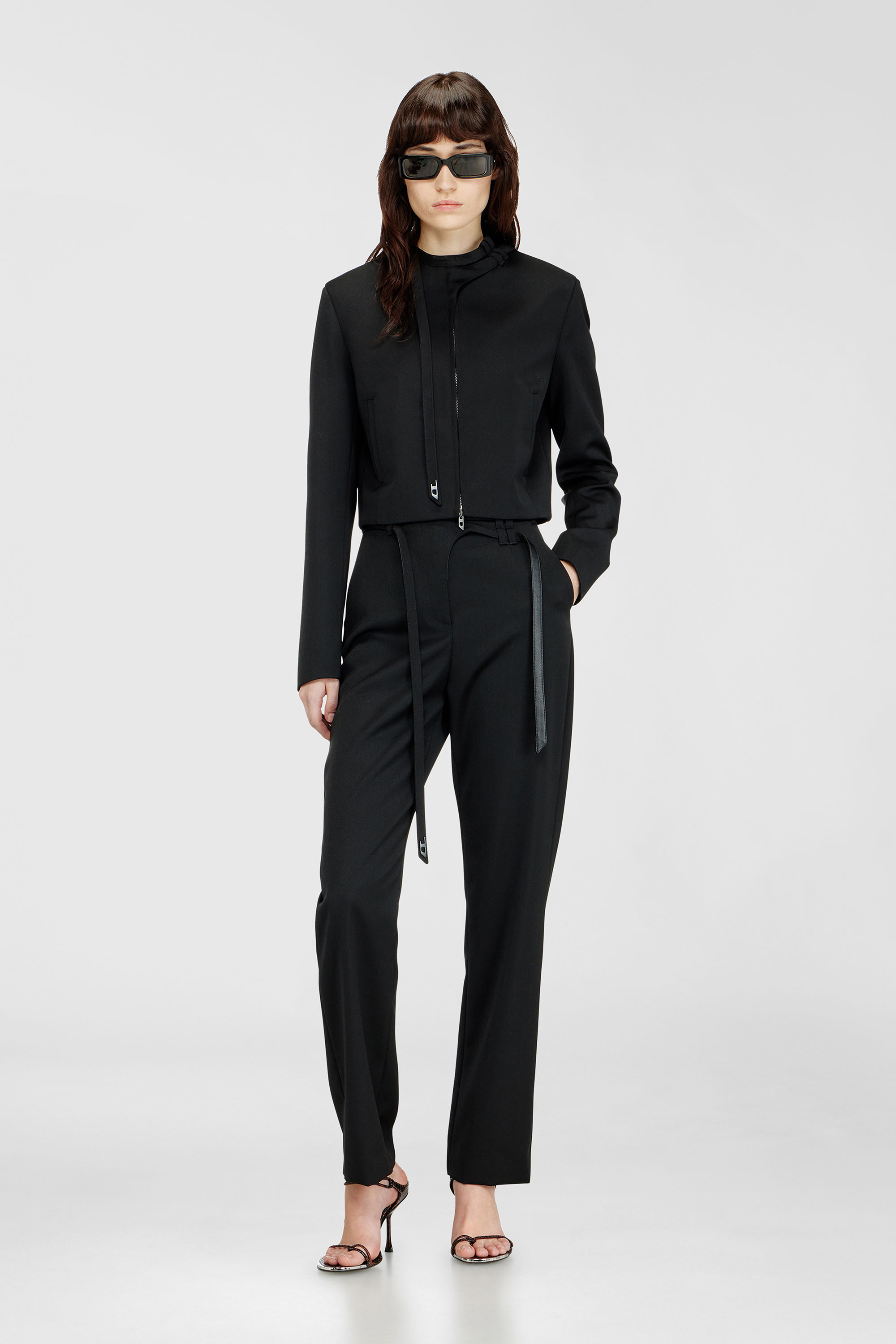 Diesel - G-HAVOC-1, Female's Tailored jacket with biker neck strap in ブラック - 2