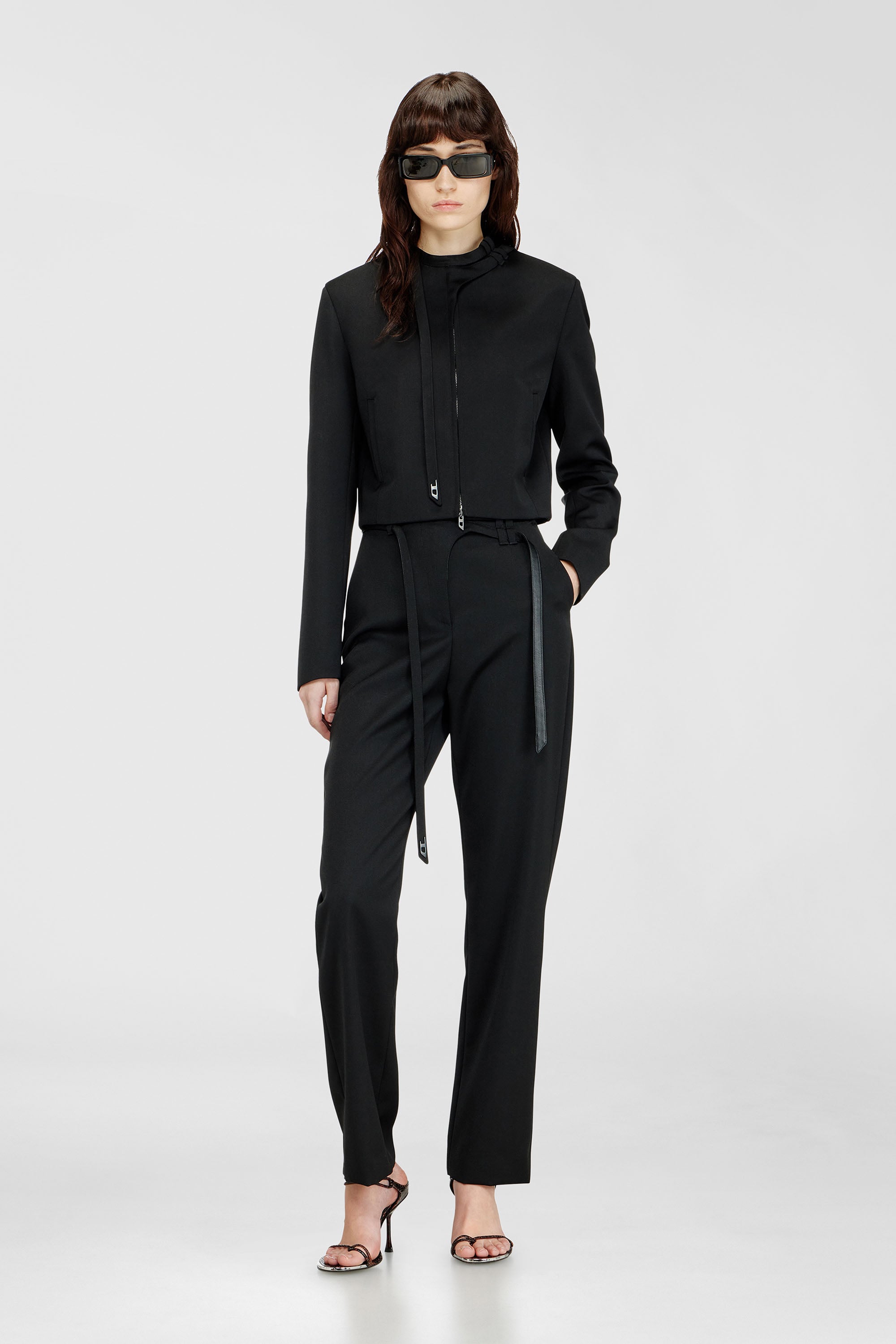 Diesel - G-HAVOC-1, Female's Tailored jacket with biker neck strap in ブラック - 1