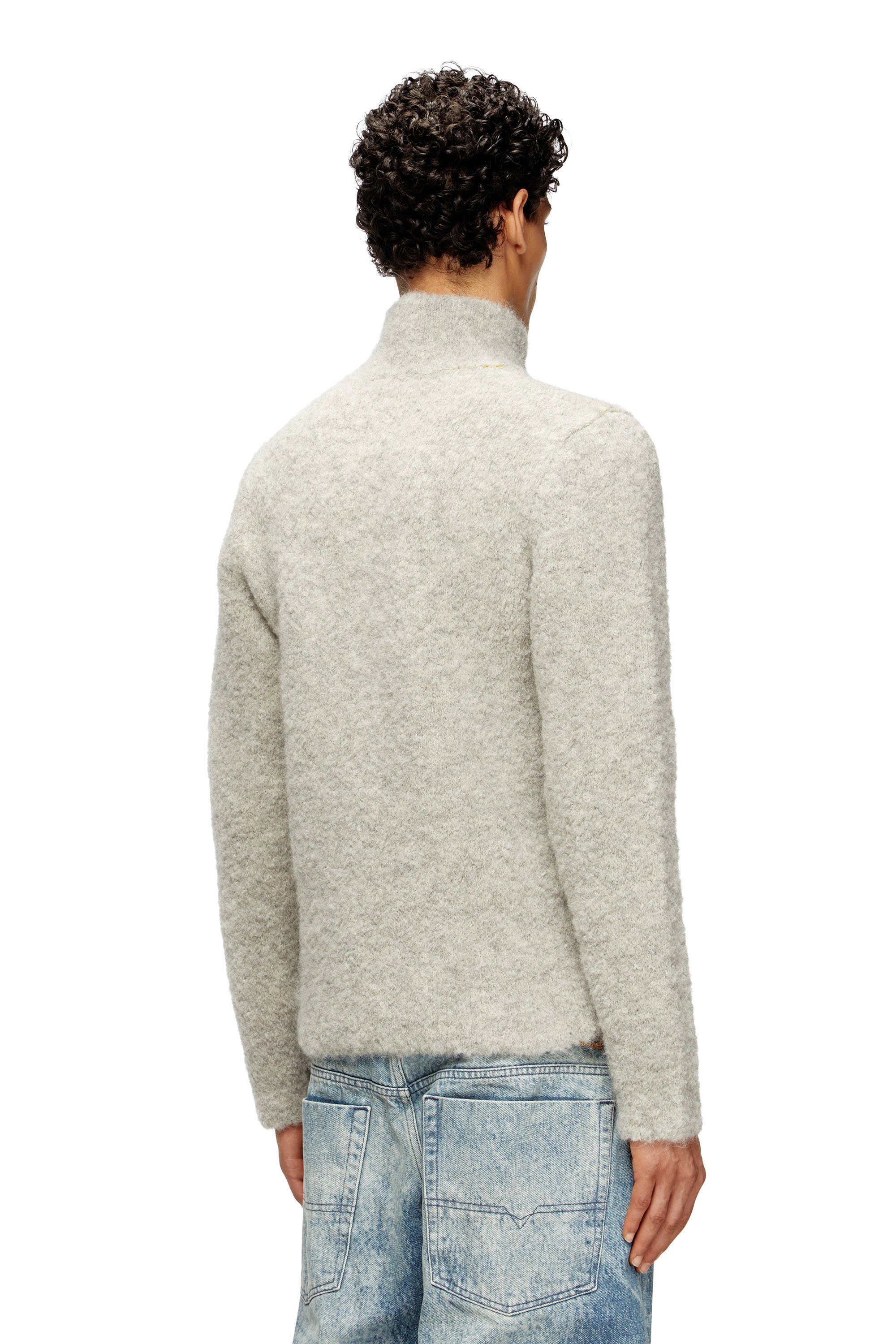 Diesel - K-ELLER, Male's Half-zip jumper with contrast interior in グレー - 4