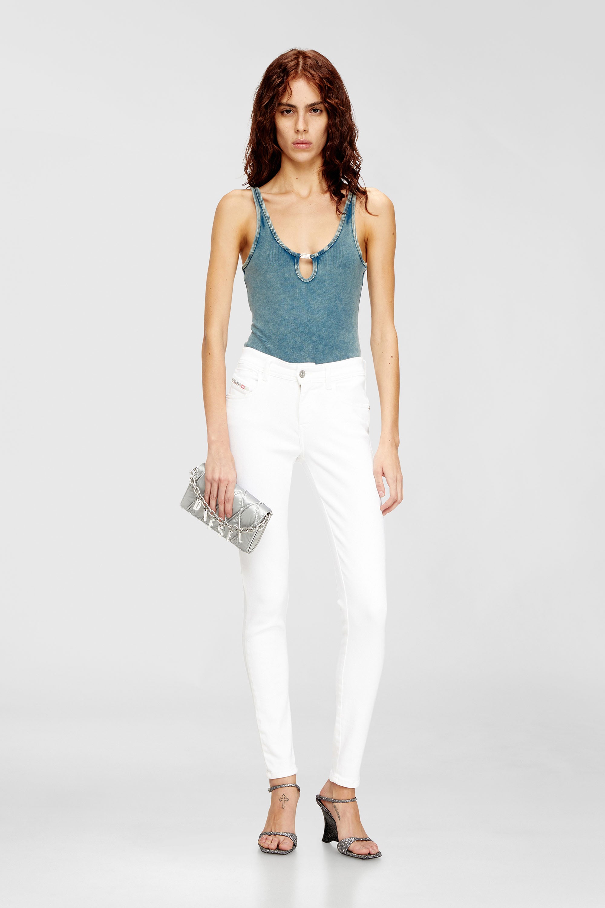 Diesel - Female's Skinny Jeans 2017 Slandy 09F90, ホワイト - 1