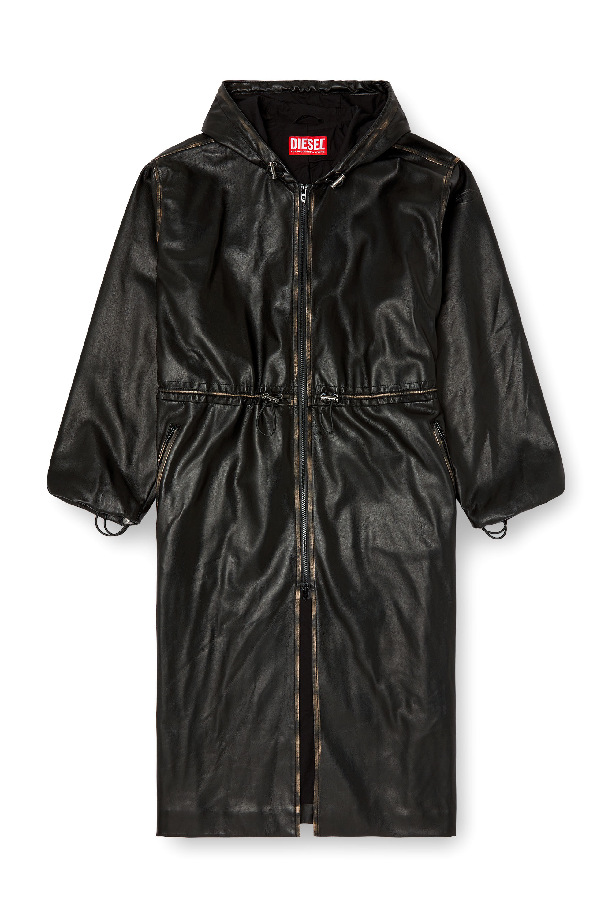 Diesel - G-LARY, Unisex's Distressed utilitarian hooded coat in ブラック - 4