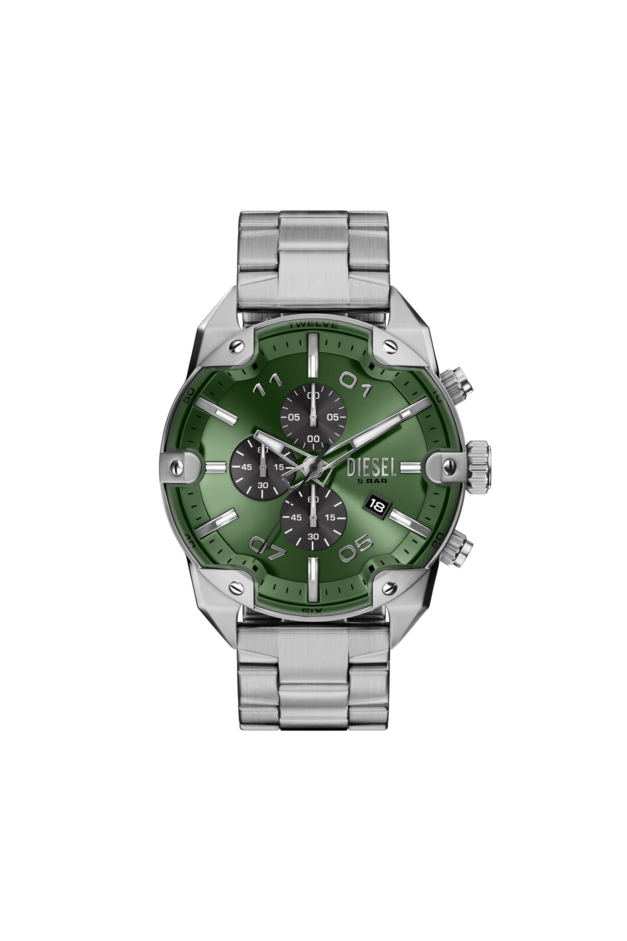 Diesel - DZ4712 WATCH, Male's Spiked stainless steel watch in シルバー - 1
