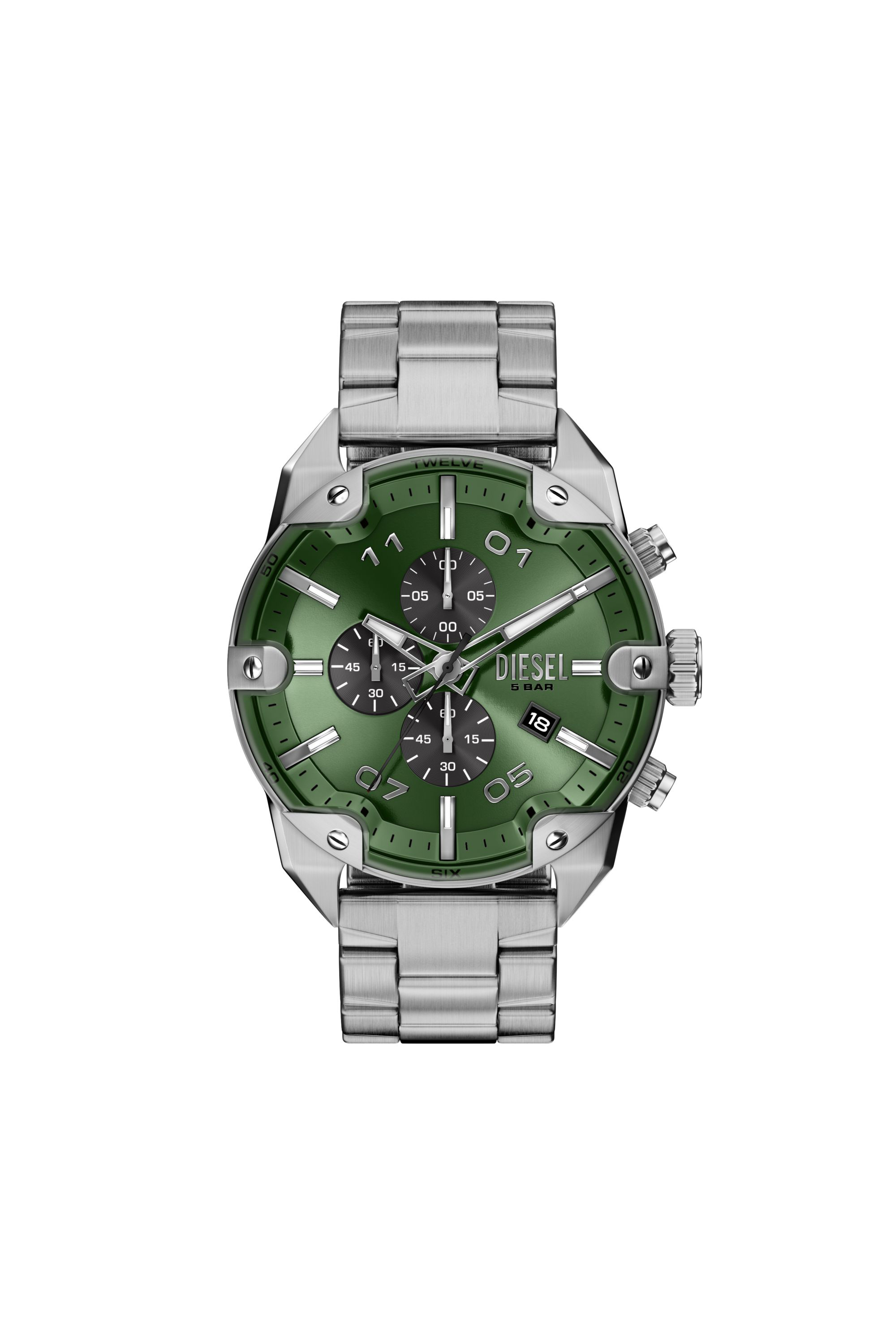 Diesel - DZ4712 WATCH, Male's Spiked stainless steel watch in シルバー - 1