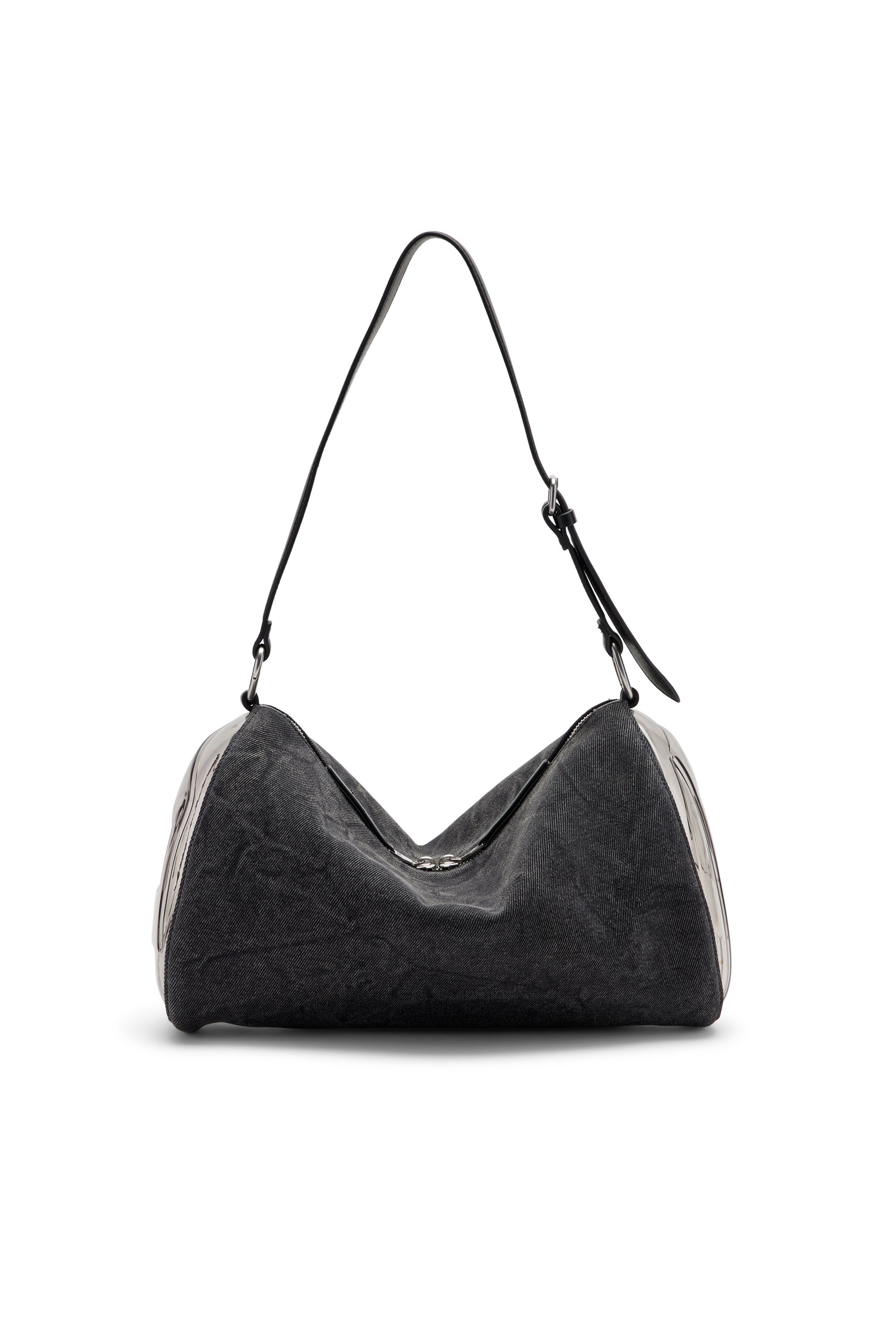 Diesel - LOAD-D SHOULDER BAG X, Unisex's Load-D-Shoulder bag with transparent Oval D sides in ブラック - 1