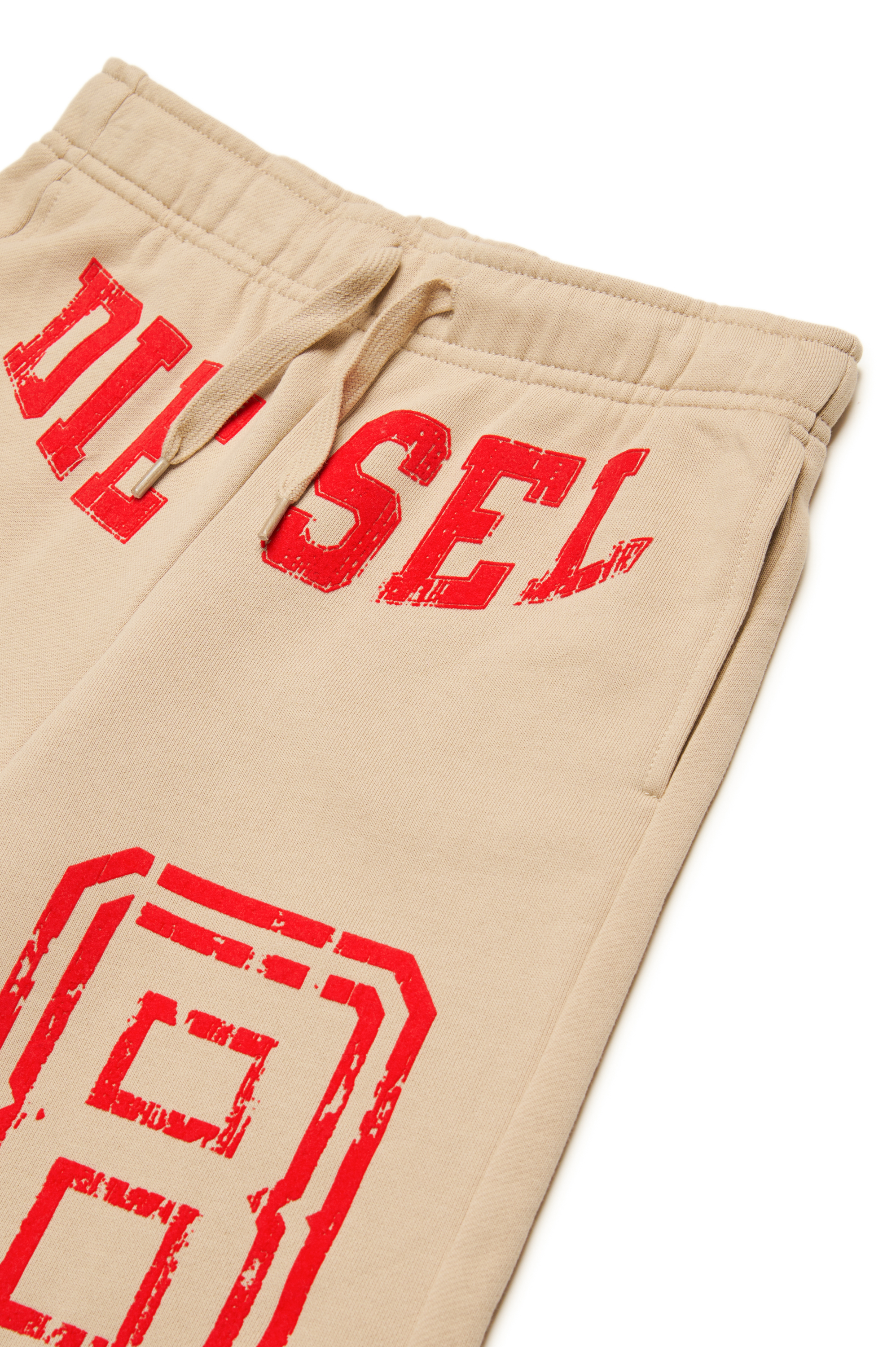Diesel - PTAINSHORT, Male's Sweat shorts with Diesel 78 logo in ライトブラウン - 3
