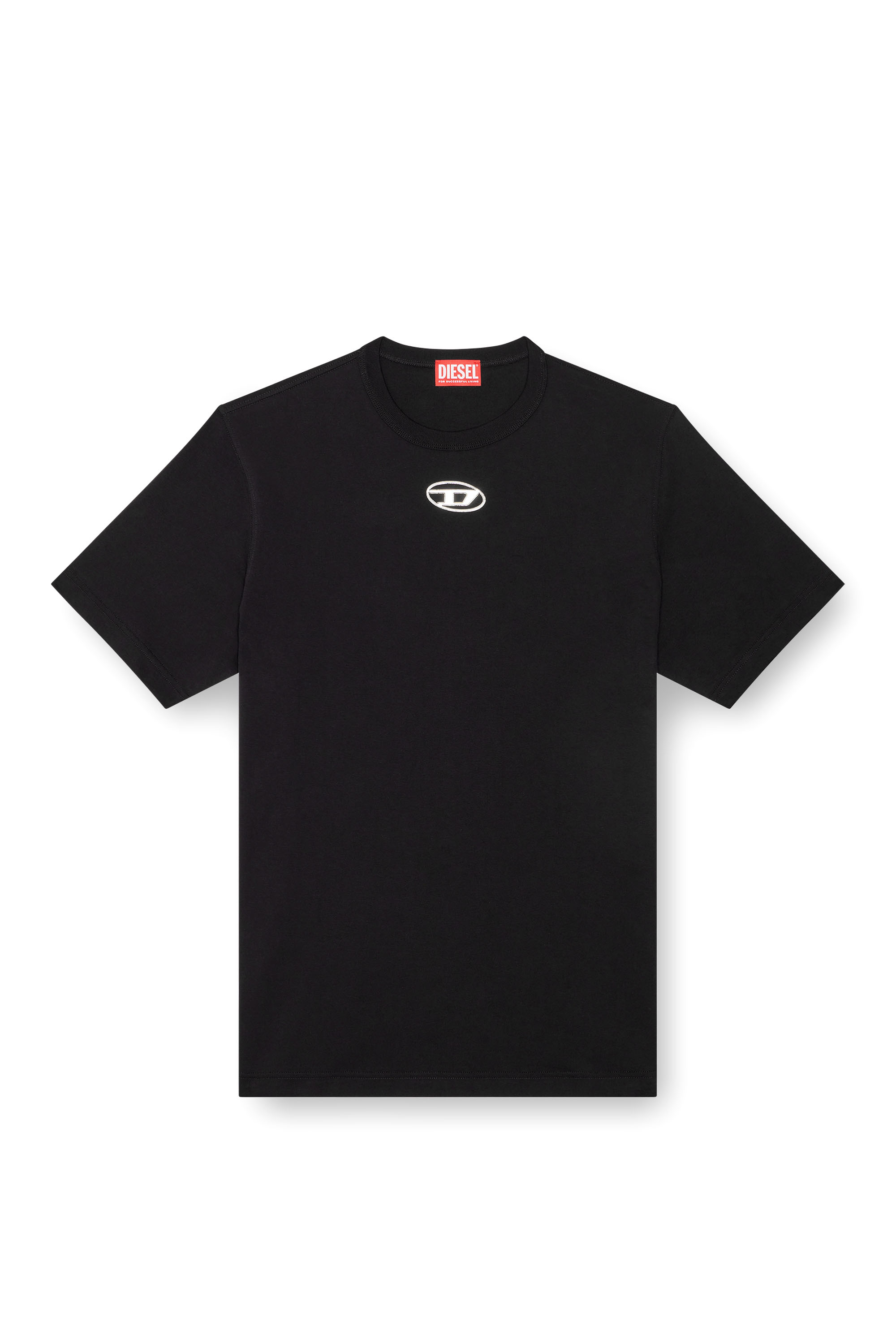 Diesel - T-ADJUST-OD, Male's T-shirt with metallic Oval D in ブラック - 2