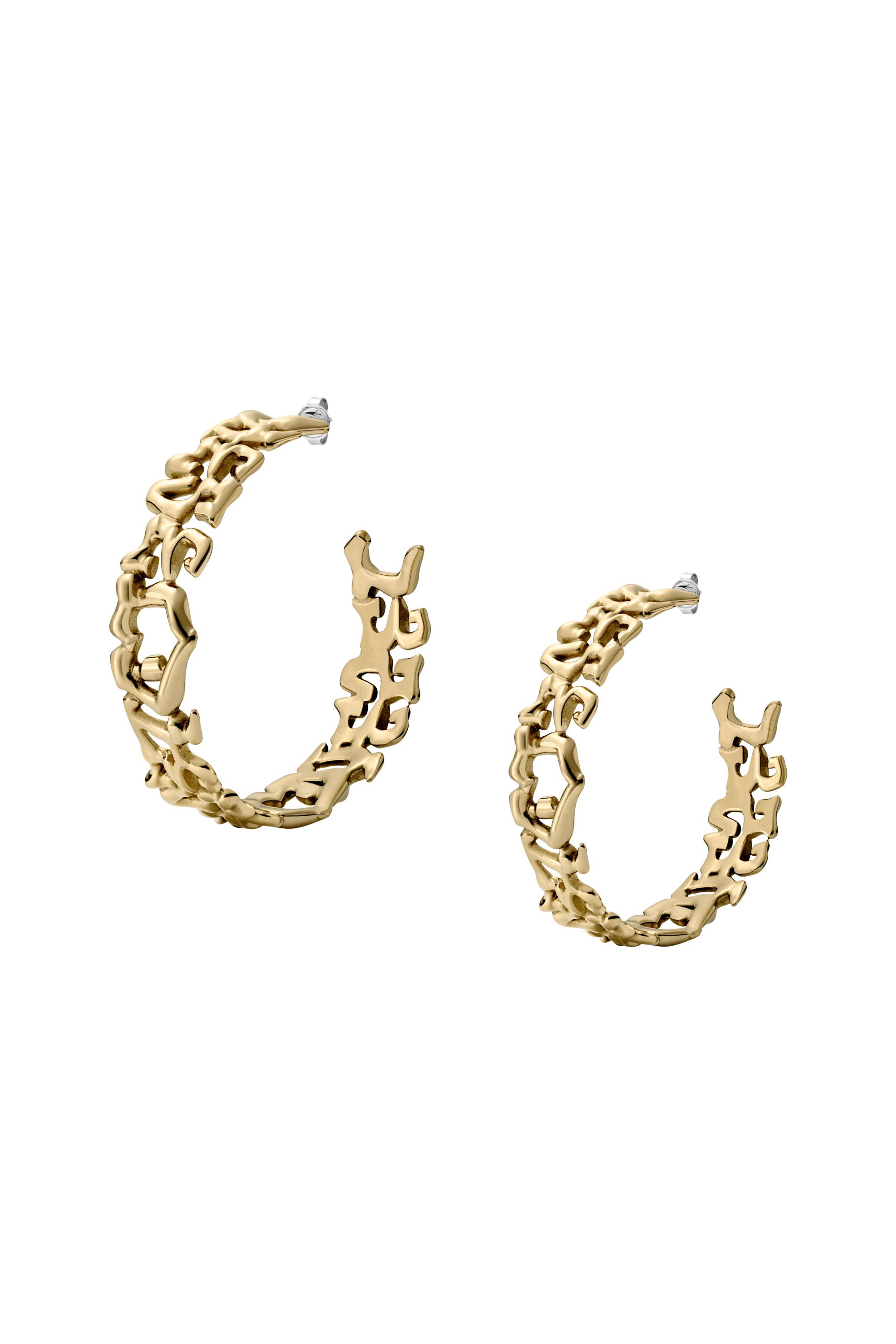 Diesel - DX1656710 JEWELLERY, Unisex's Stainless steel hoop earrings in ゴールド - 1