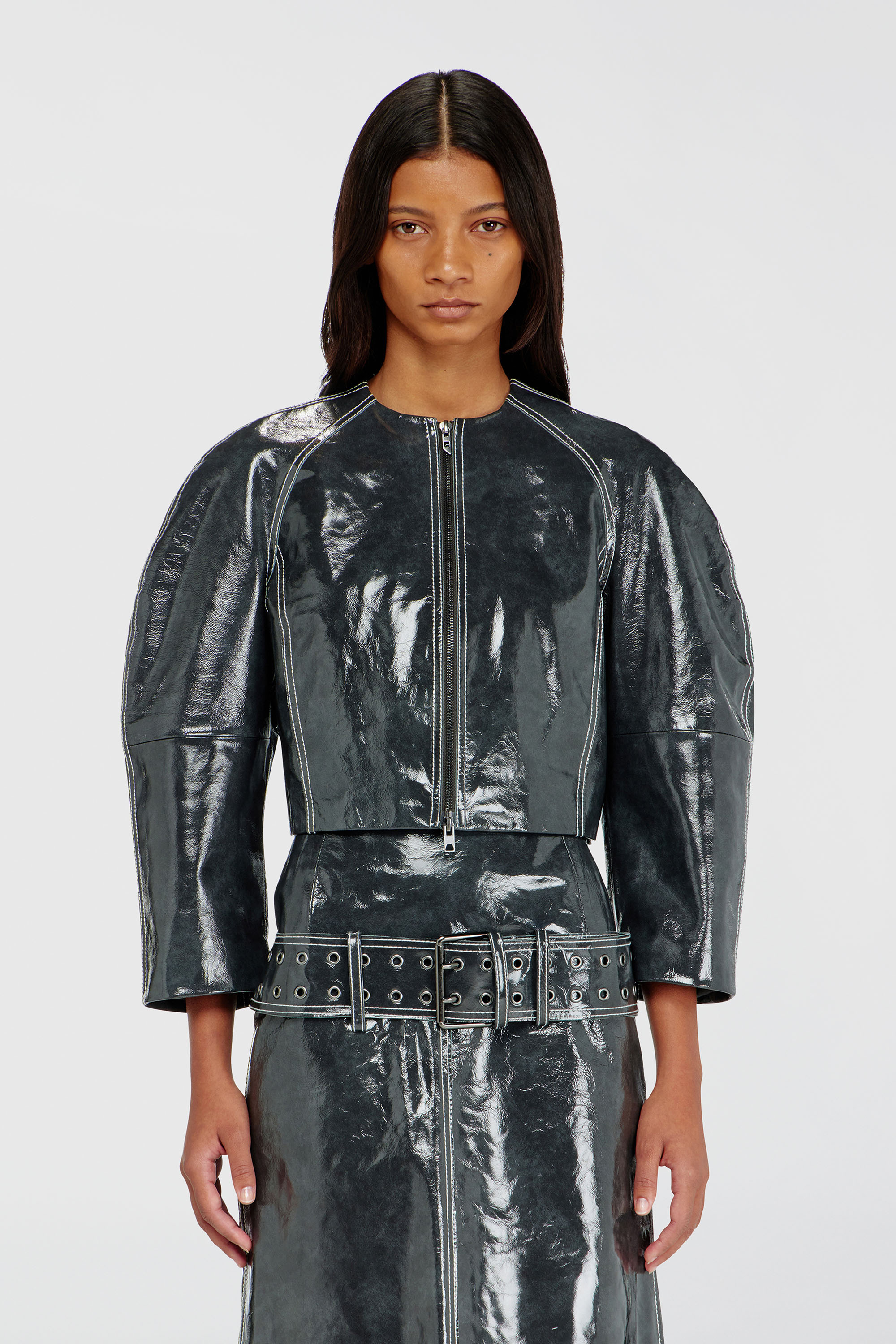 Diesel - L-ANDON, Female's レザージャケット in ダークグレー - 1