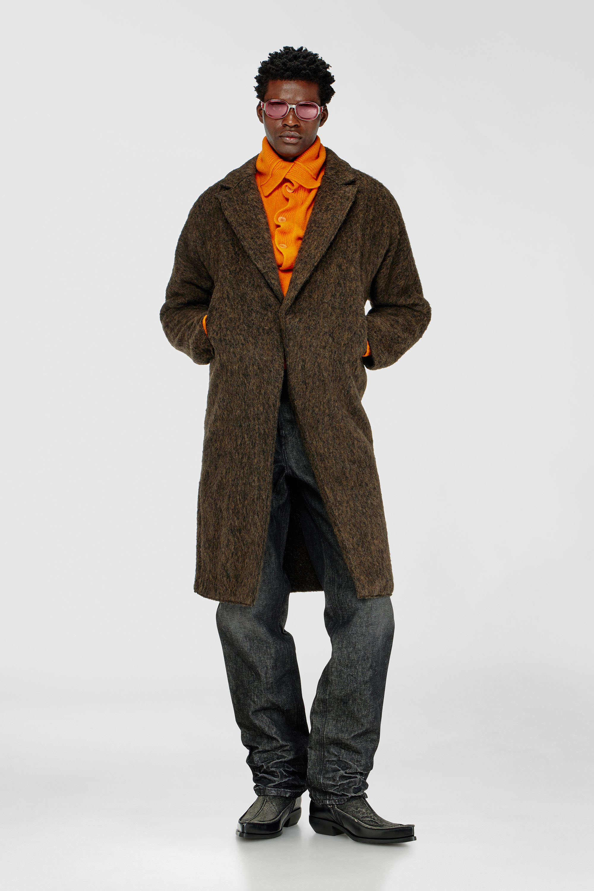 Diesel - W-HULL, Male's Coat in wool and alpaca blend in null - 1