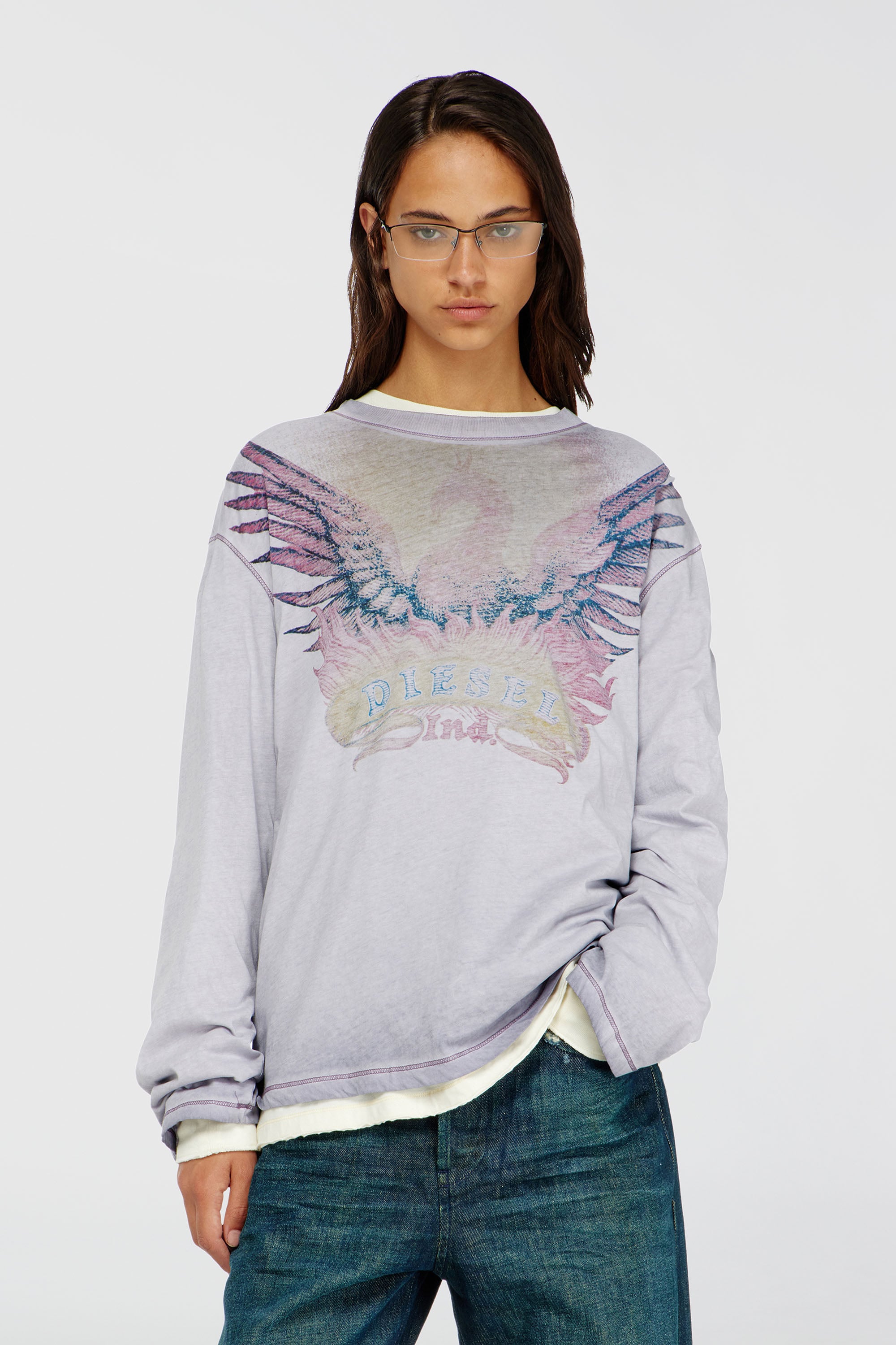 Diesel - T-HILARY-LS-AA2, Female's 長袖Tシャツ in ライラック - 1
