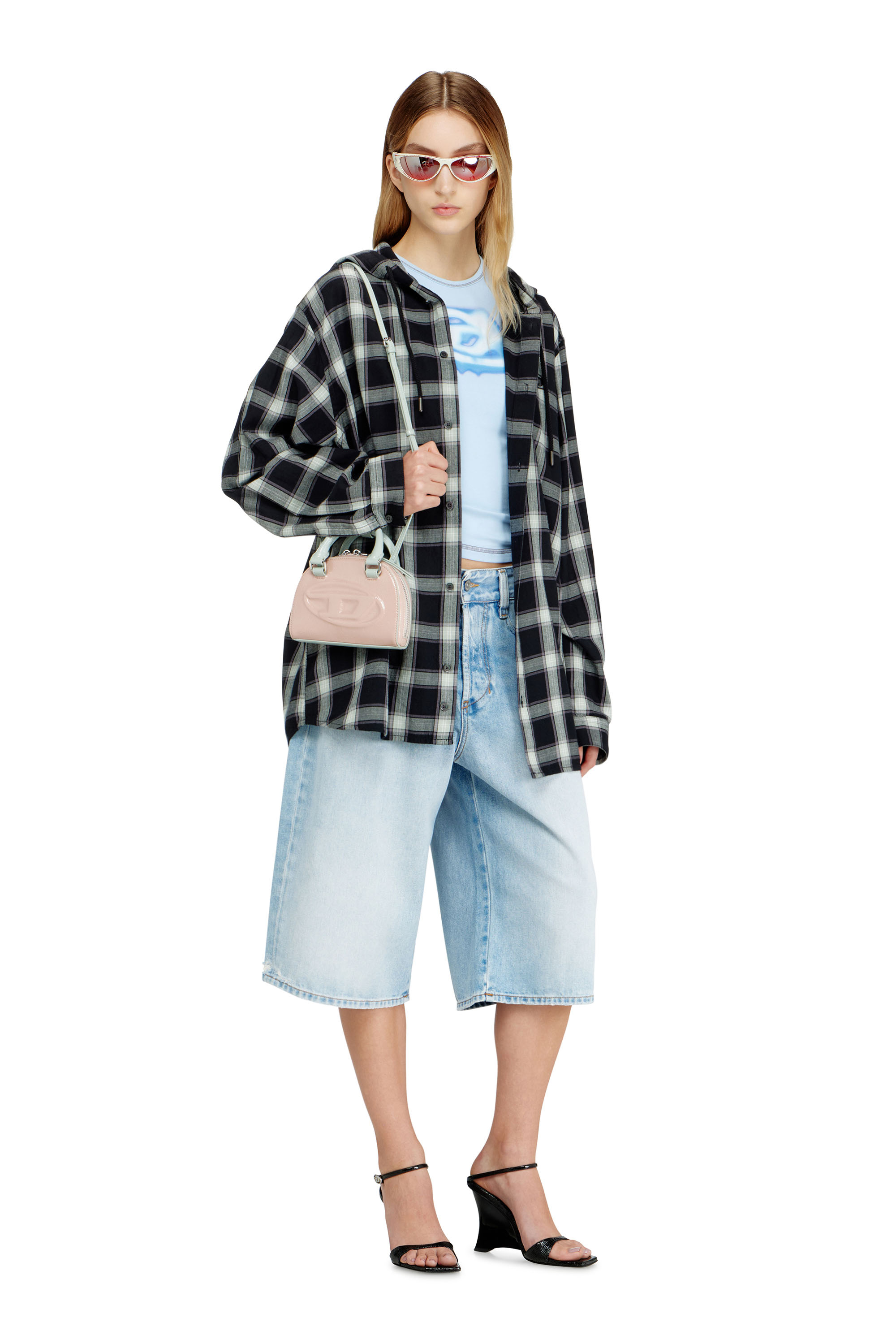 Diesel - 1DR DOME CROSSBODY XS, Female's クロスボディバッグ XS in ピンク / ホワイト - 2