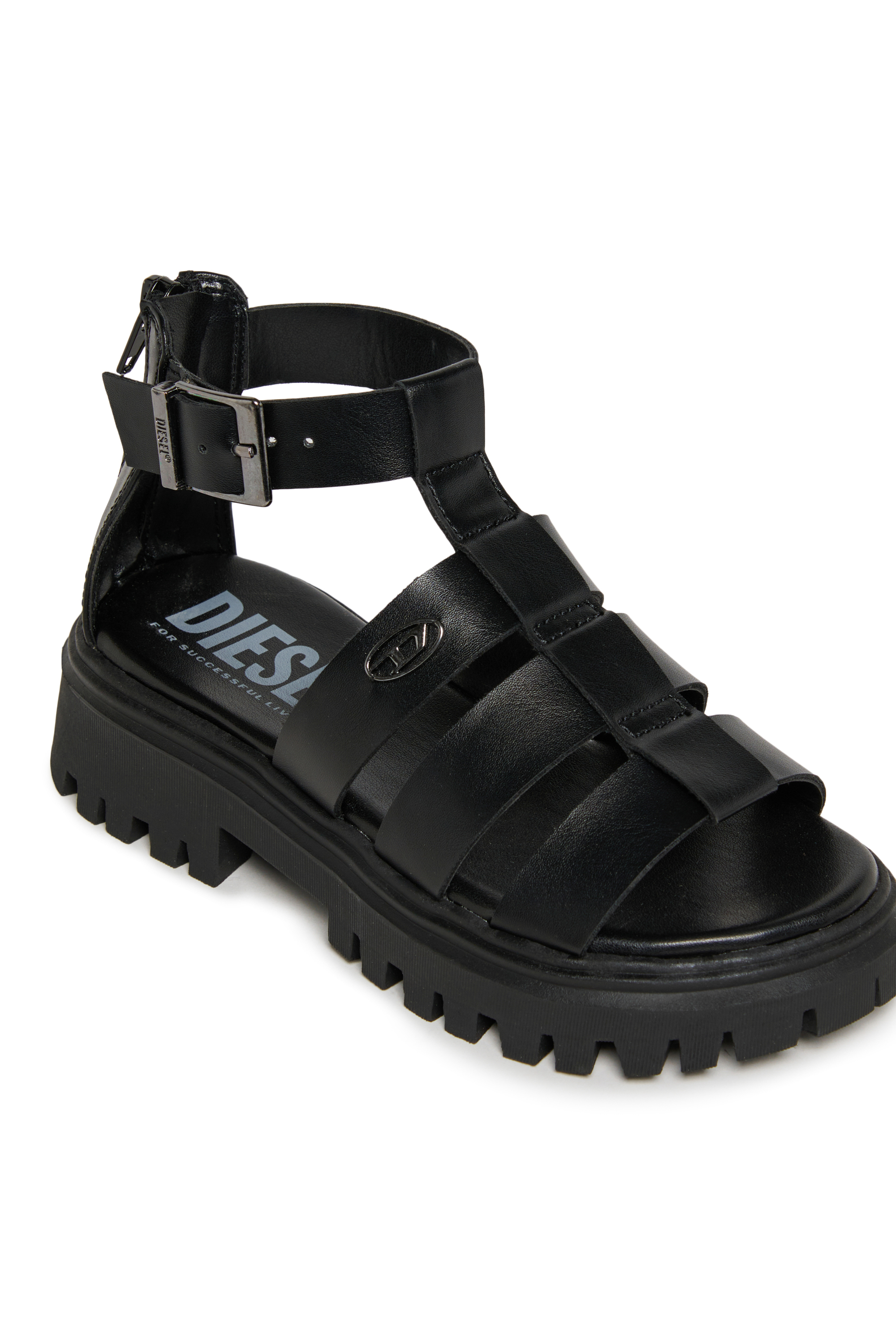 Diesel - D-SANSTRY, Female's D-Sanstry- Chunky sandal with Oval D in ブラック - 4