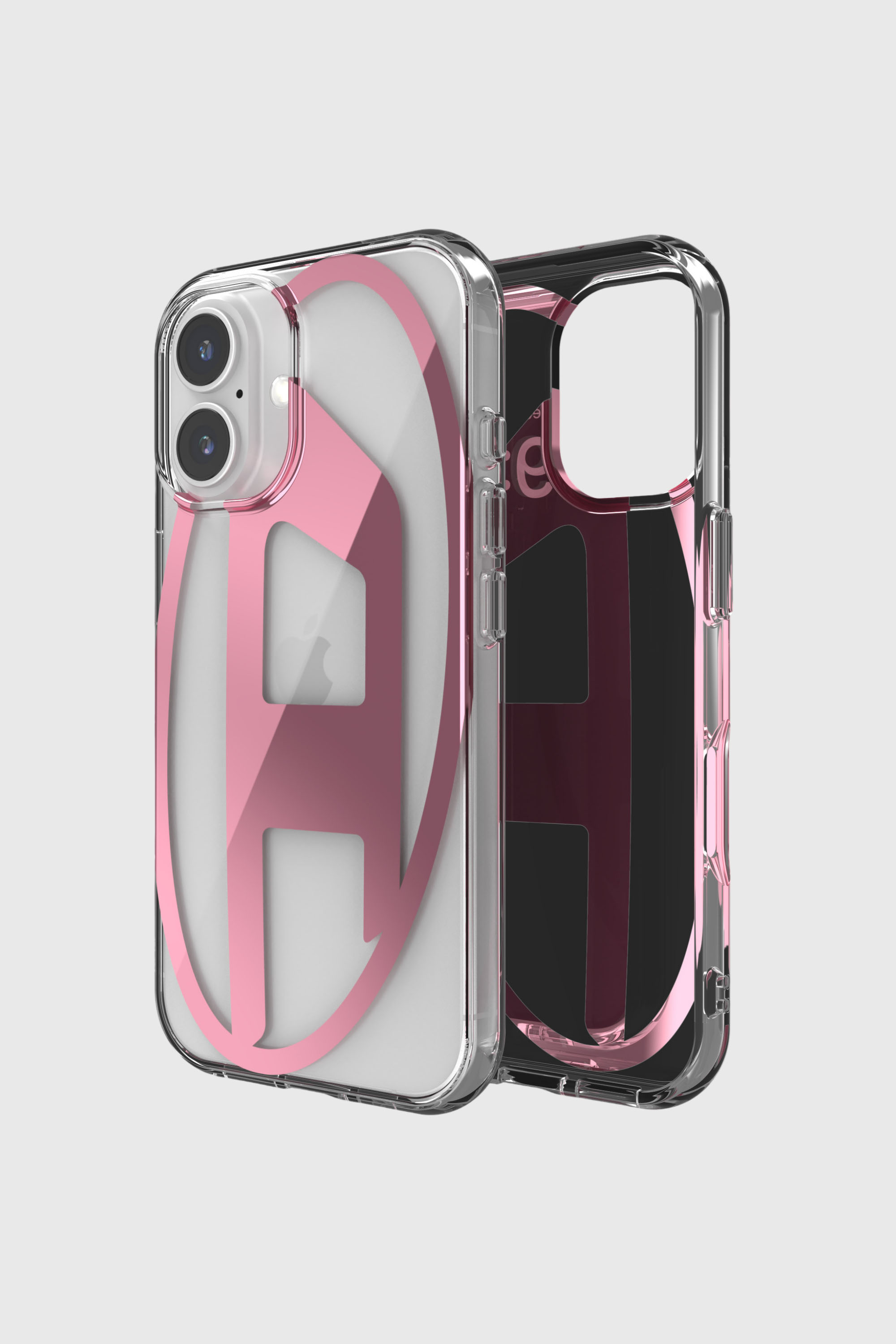 Diesel - 60143 AOP CASE, Unisex's Oval D Mirror Case for iP 16 in ピンク / ホワイト - 1