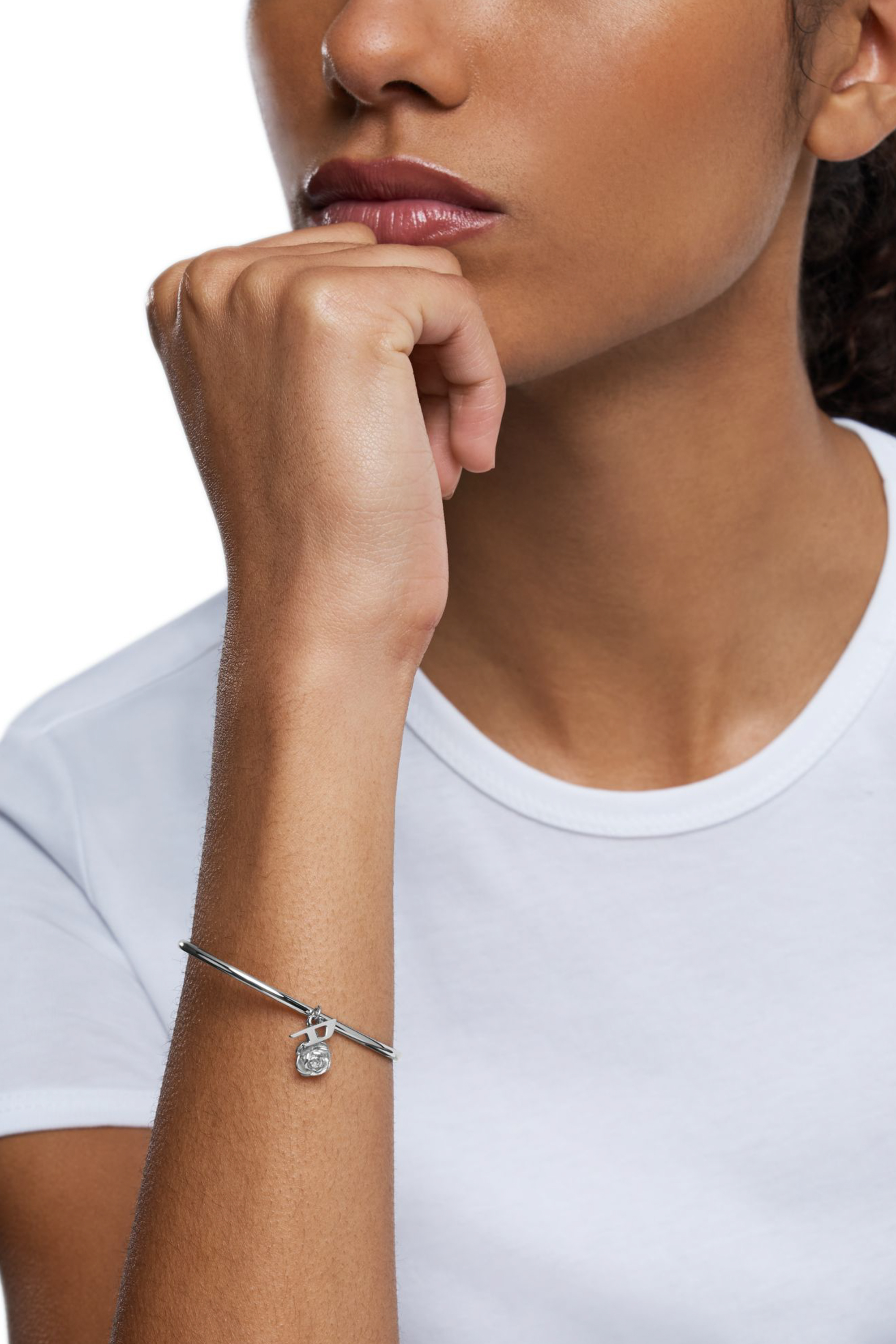 Diesel - DX1620040 JEWELLERY, Unisex's Stainless steel cuff charm bracelet in シルバー - 3