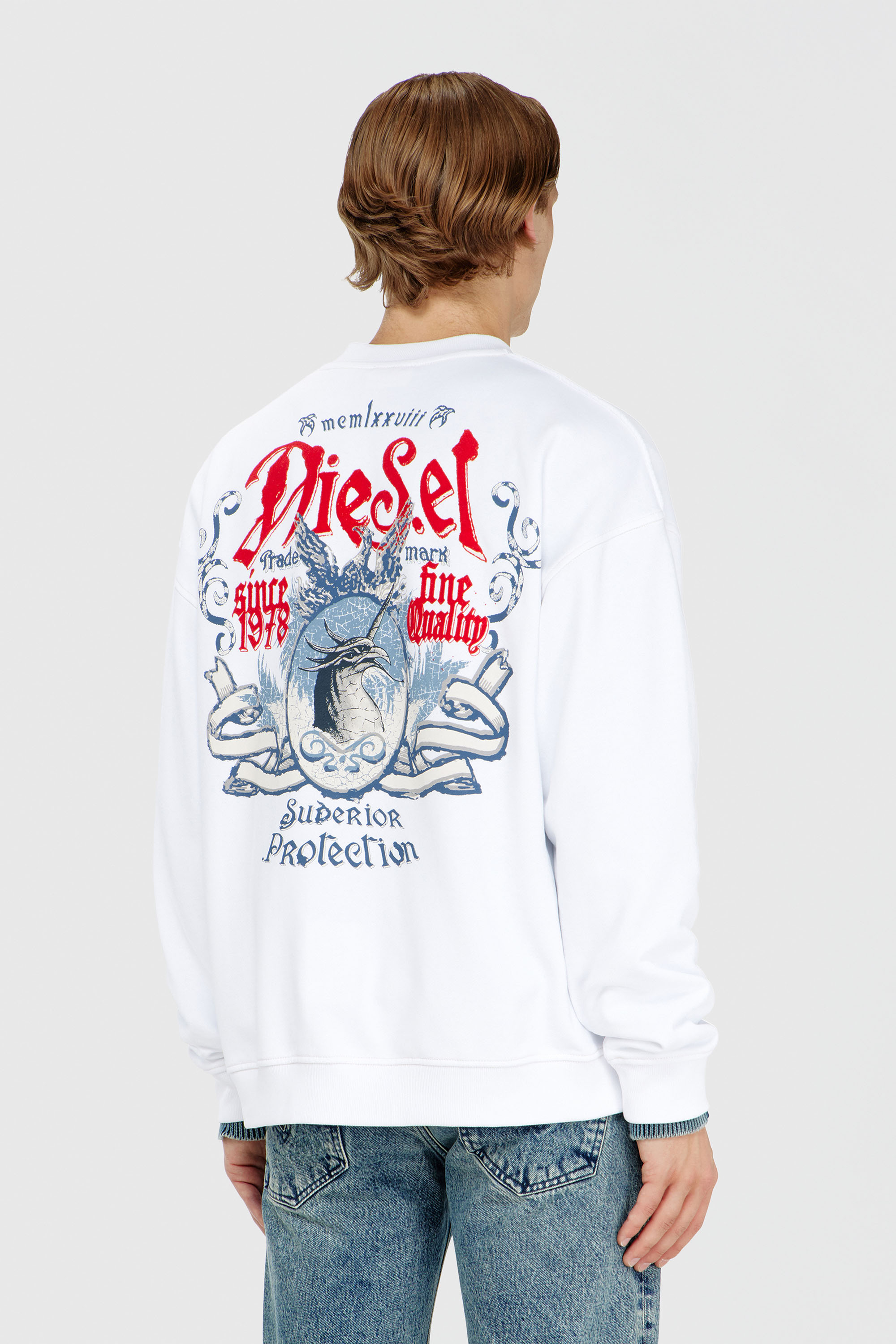 Diesel - S-BOXT-AA2, Male's プルオーバースウェット in ホワイト - 4