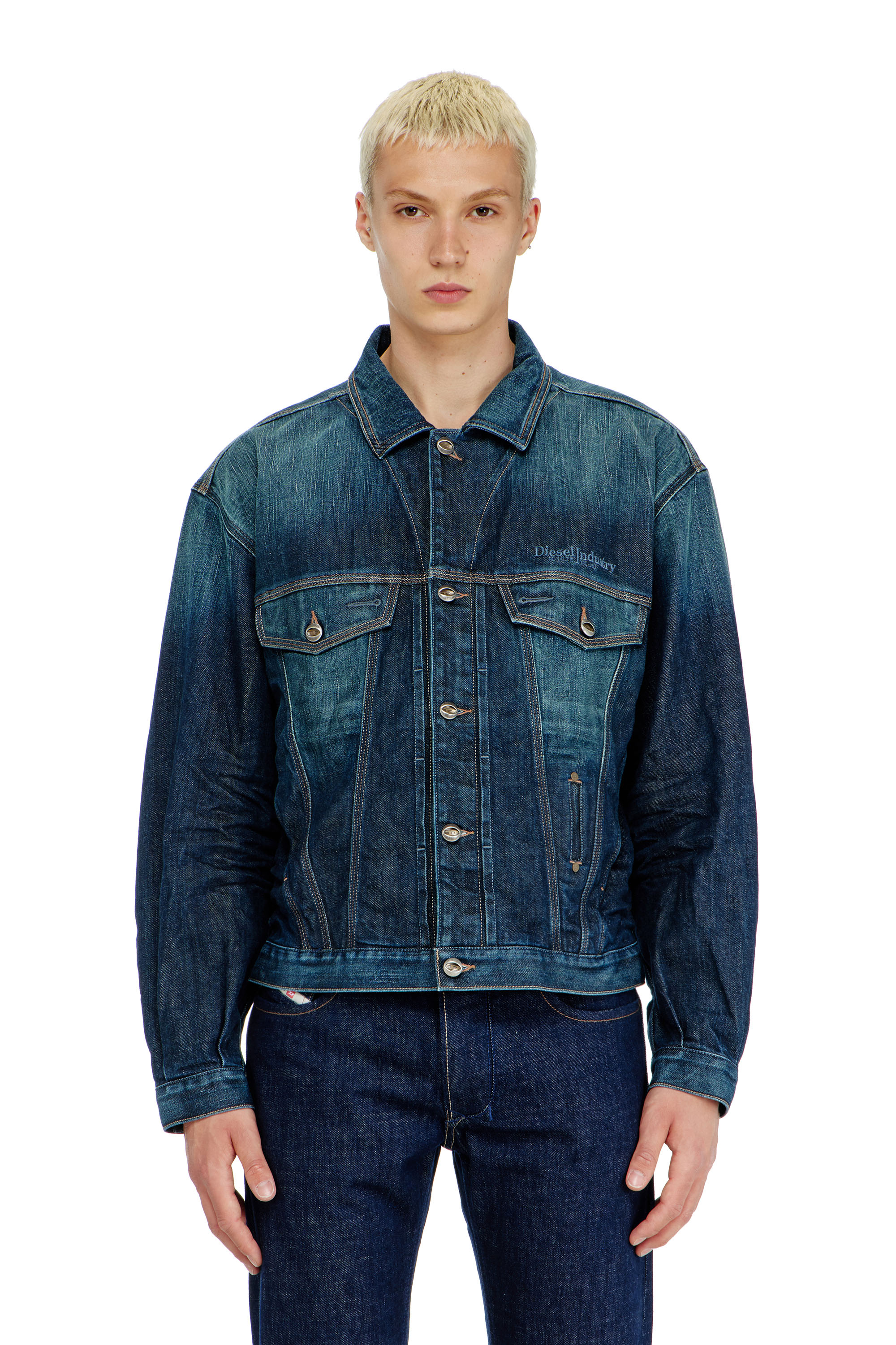 Diesel - D-DENVER-CL, Unisex's デニムジャケット in ミディアムブルー - 3