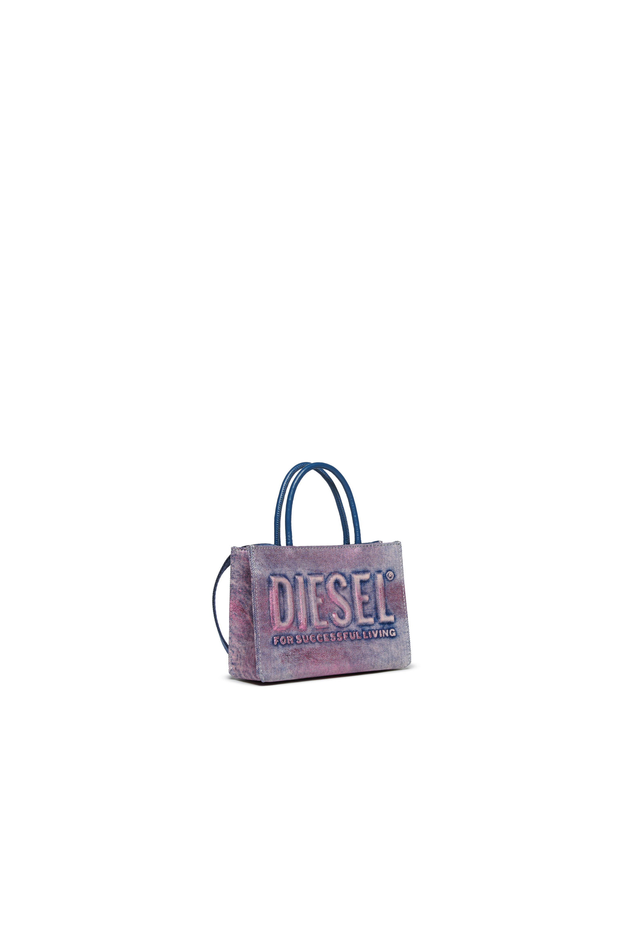 Diesel - DSL 3D MINI BAG, Female's ショッパーバッグ in ブルー/ピンク - 3