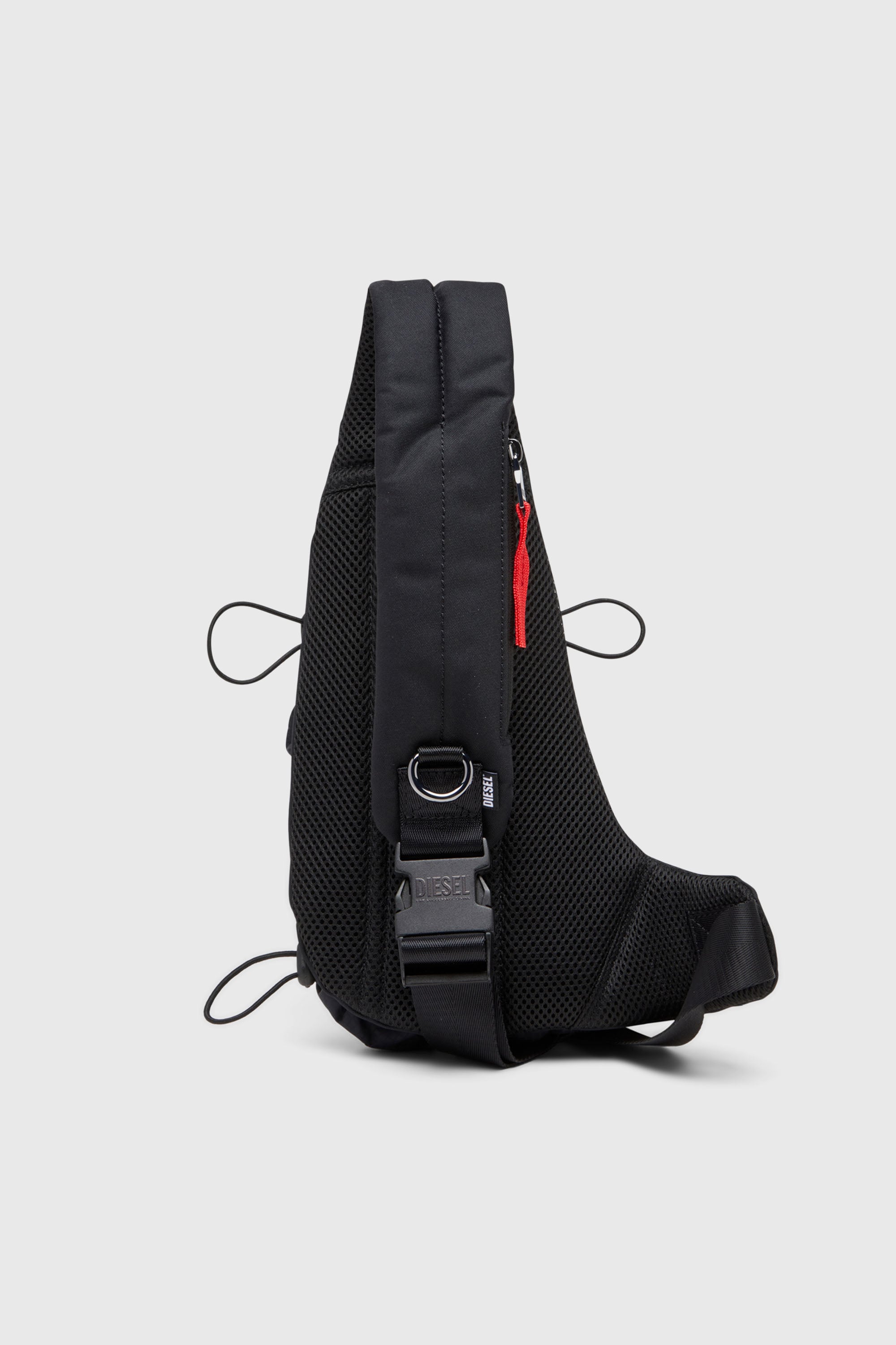 Diesel - ZIP-D CROSSBODY X, Male's Zip-D-Sling bag in check-jacquard shell in ブラック - 2