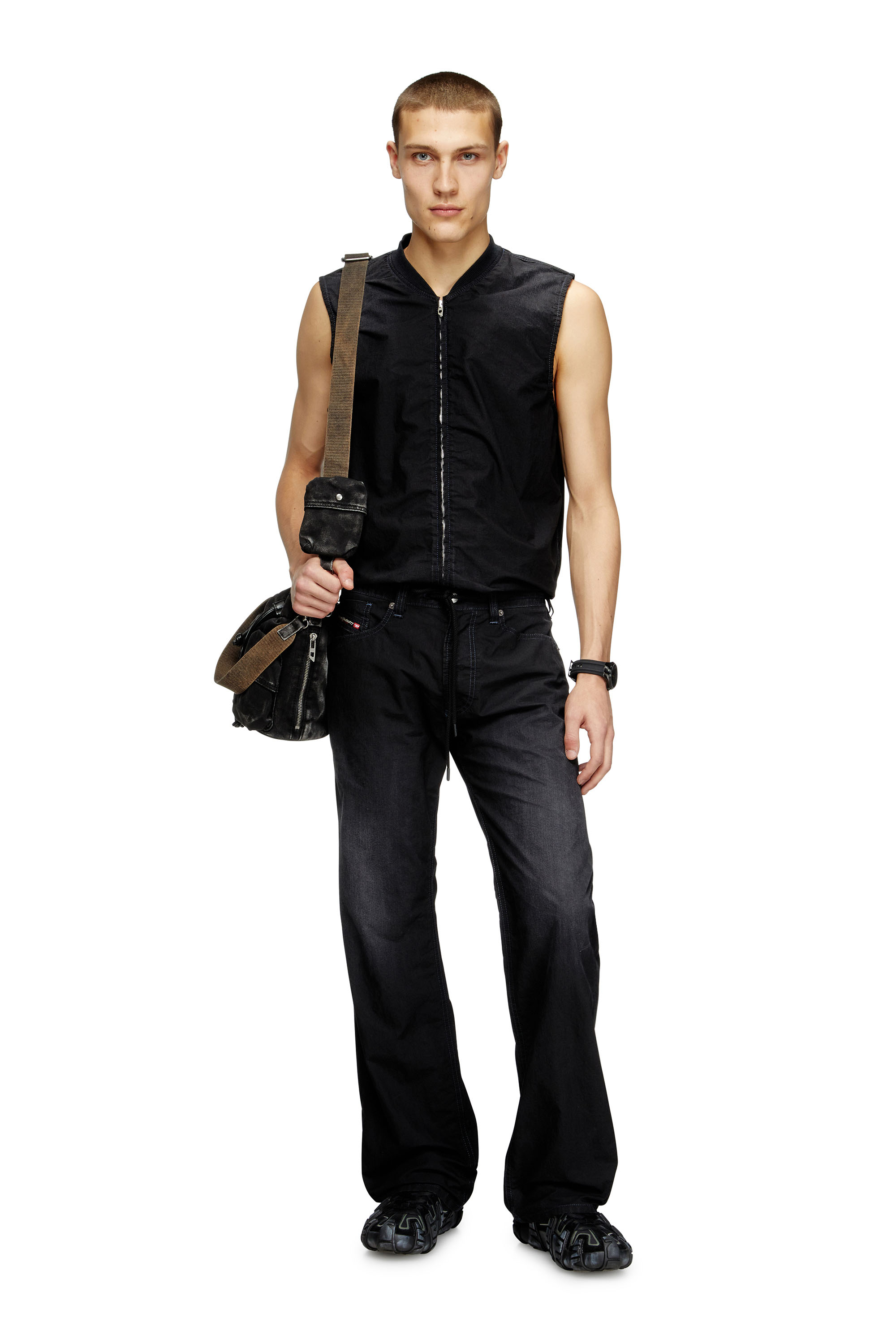 Diesel - D-SUND-D-N JOGG, Unisex's Sleeveless technical JoggJeans vest in ブラック/ダークグレー - 1