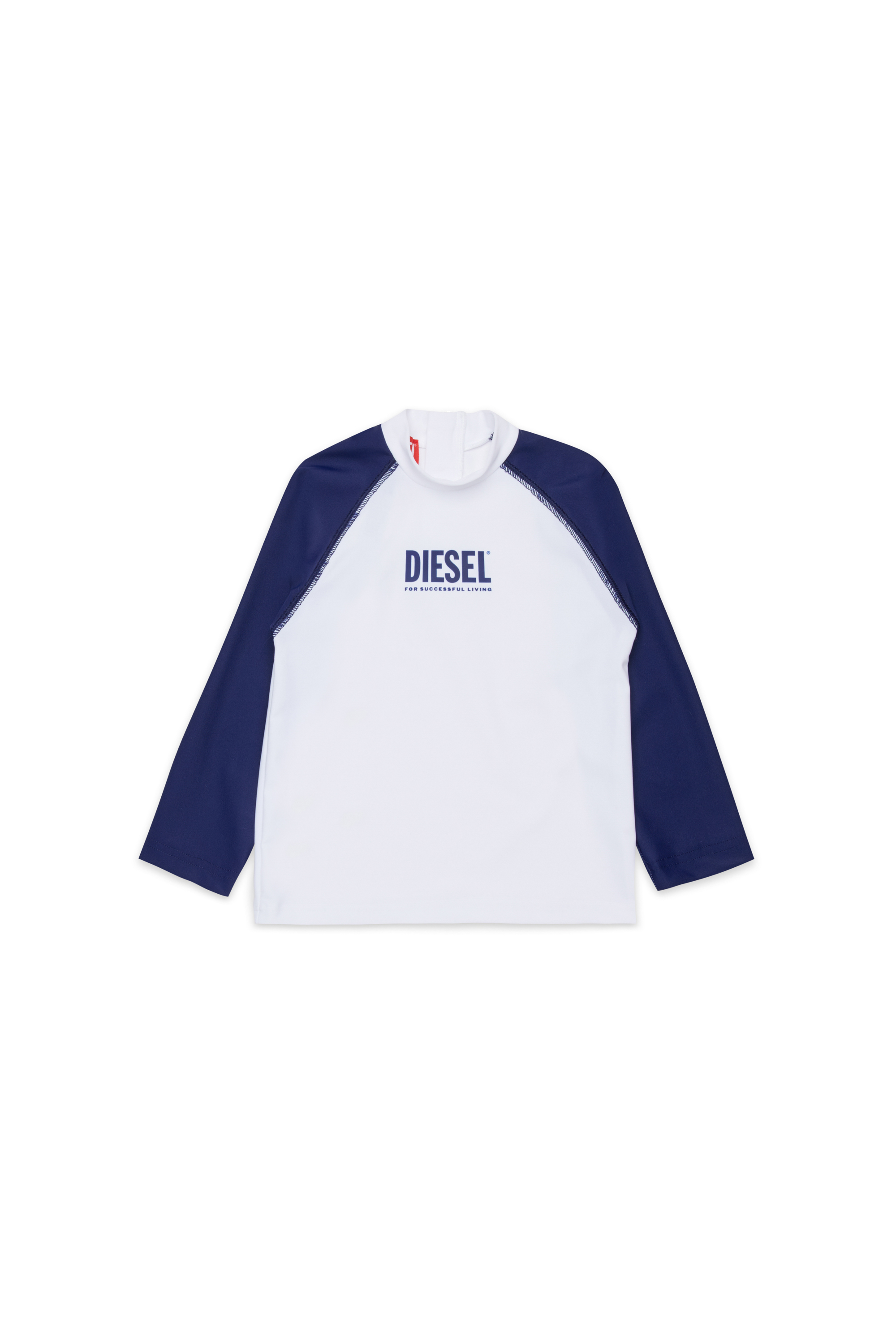 Diesel - MTRIB, Male's Rash guard with high neck in ホワイト/ブルー - 1