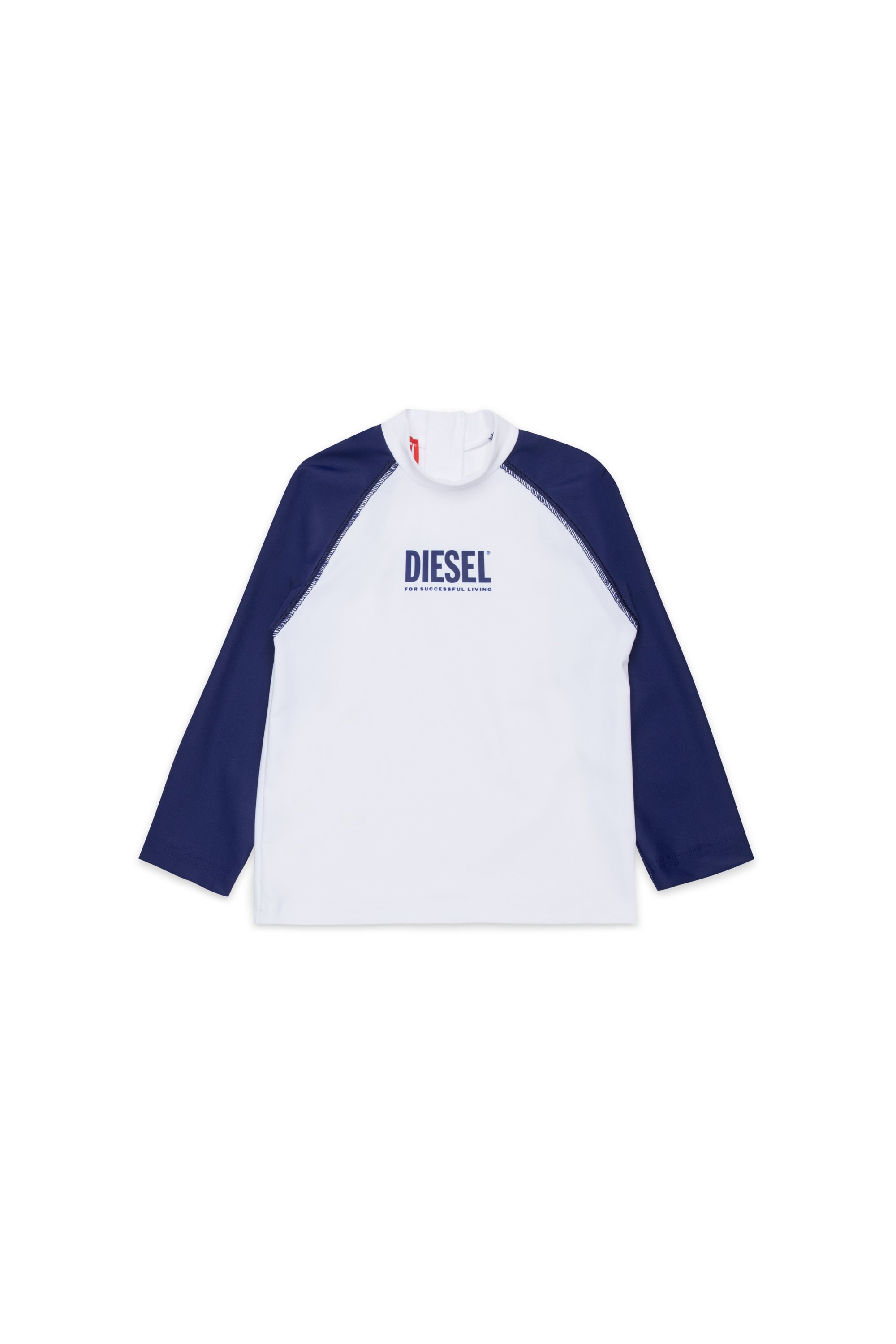 Diesel - MTRIB, Male's Rash guard with high neck in ホワイト/ブルー - 1