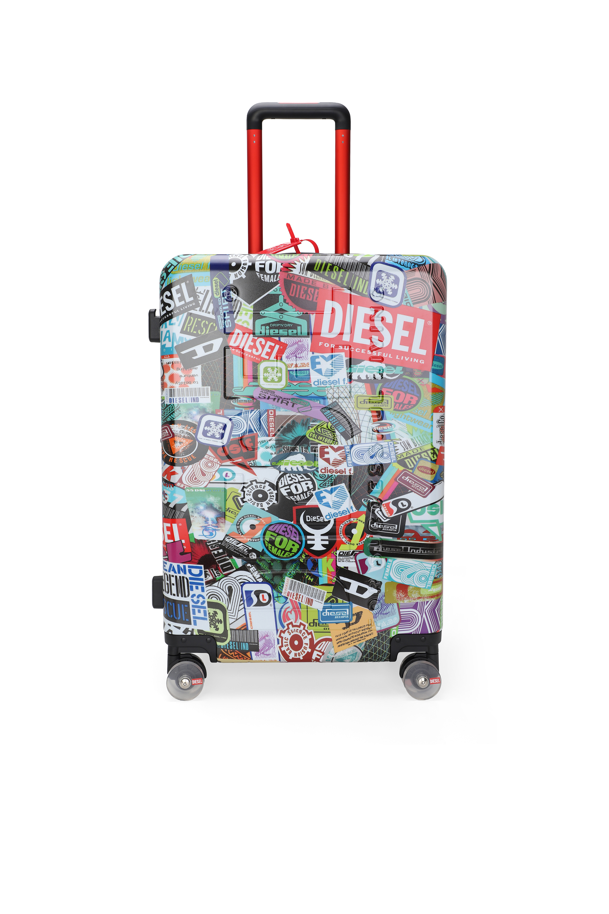 Diesel - DIESEL PC PRINTED TROLLEY-STICKERS- DSL0, Unisex's Sticker style suitcase size M in マルチカラー - 1