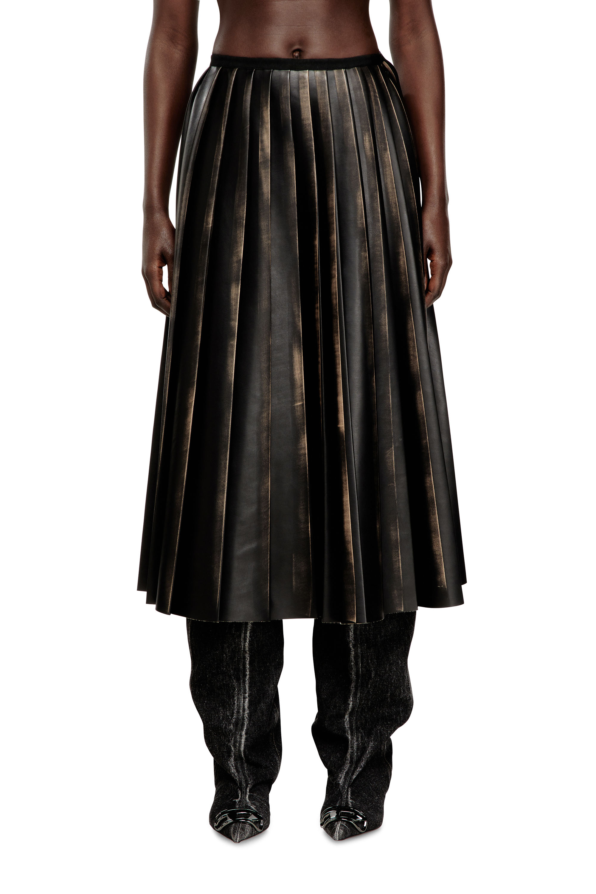 Diesel - O-SAKA, Female's ミディスカート in ブラック/ブラウン - 3