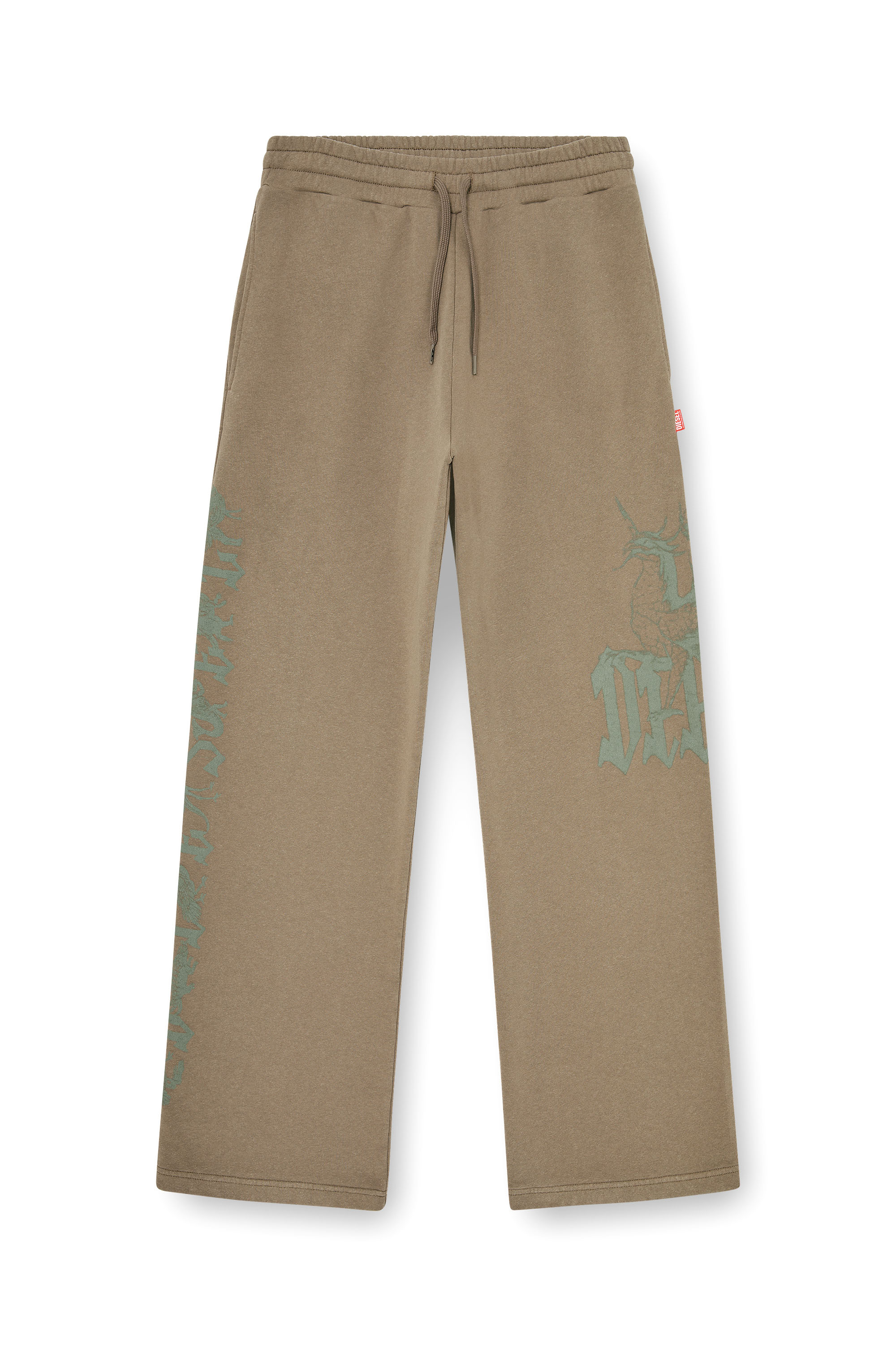 Diesel - P-GRO, Male's Treated sweatpants with logo print in ブラウン - 5
