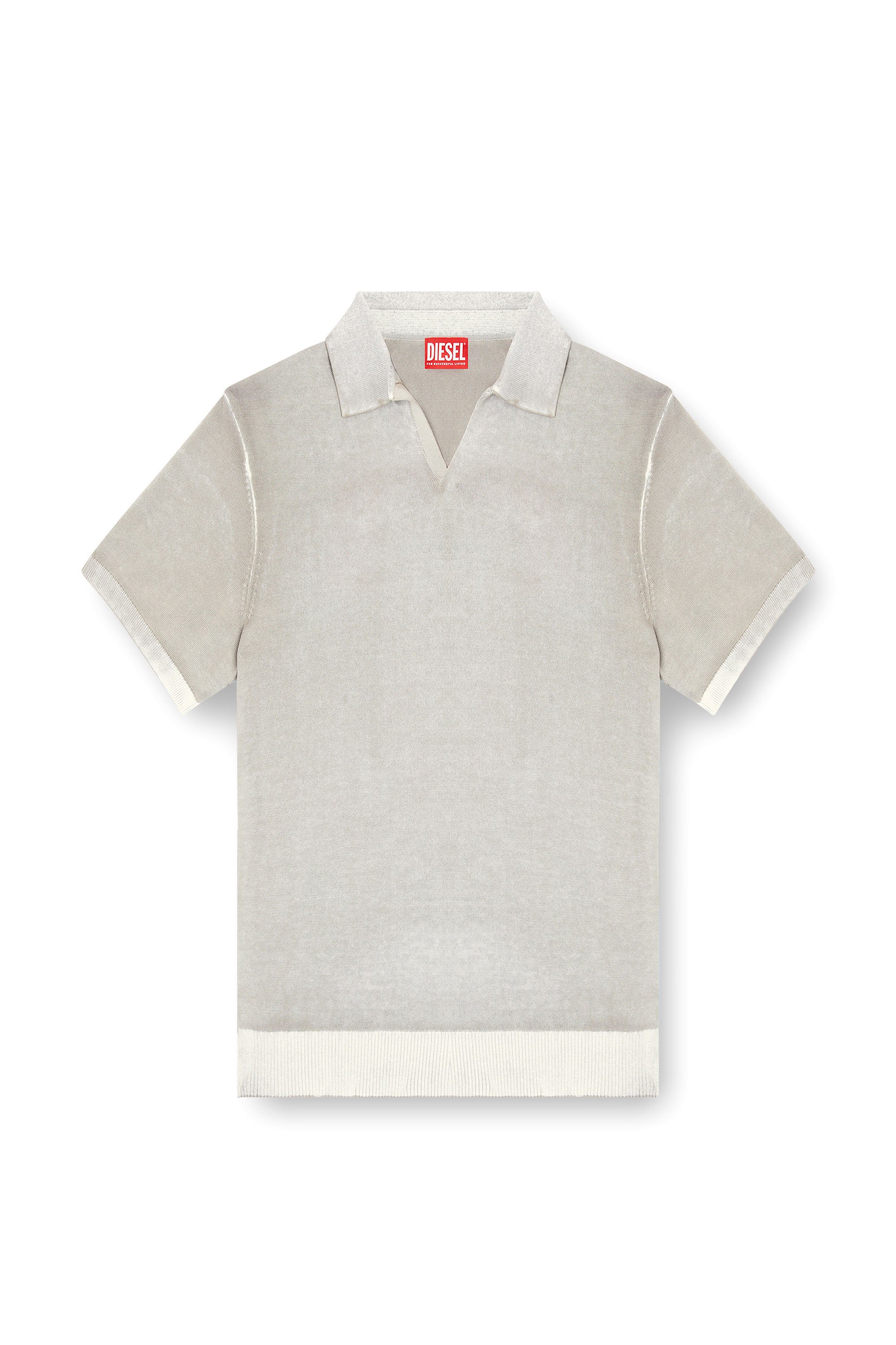 Diesel - K-LORENZO-SS, Male's Reverse-print short-sleeve polo jumper in グレー - 3