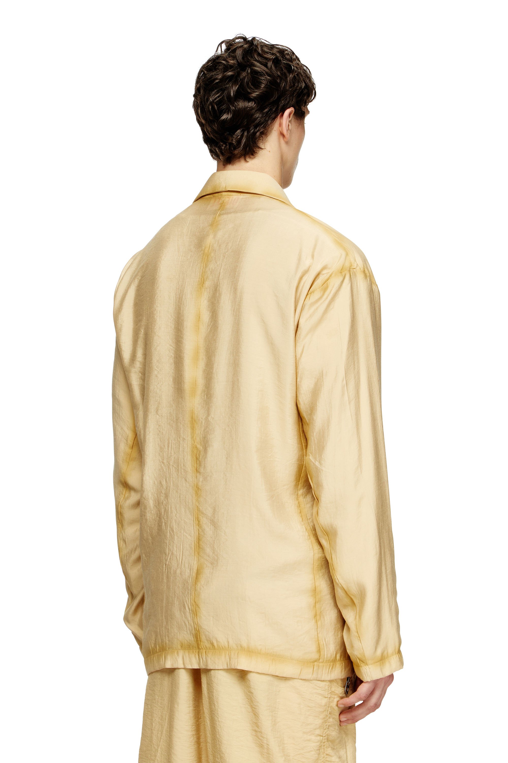 Diesel - J-KEYSERY, Male's Double-breasted blazer in wrinkled shell in ベージュ - 3