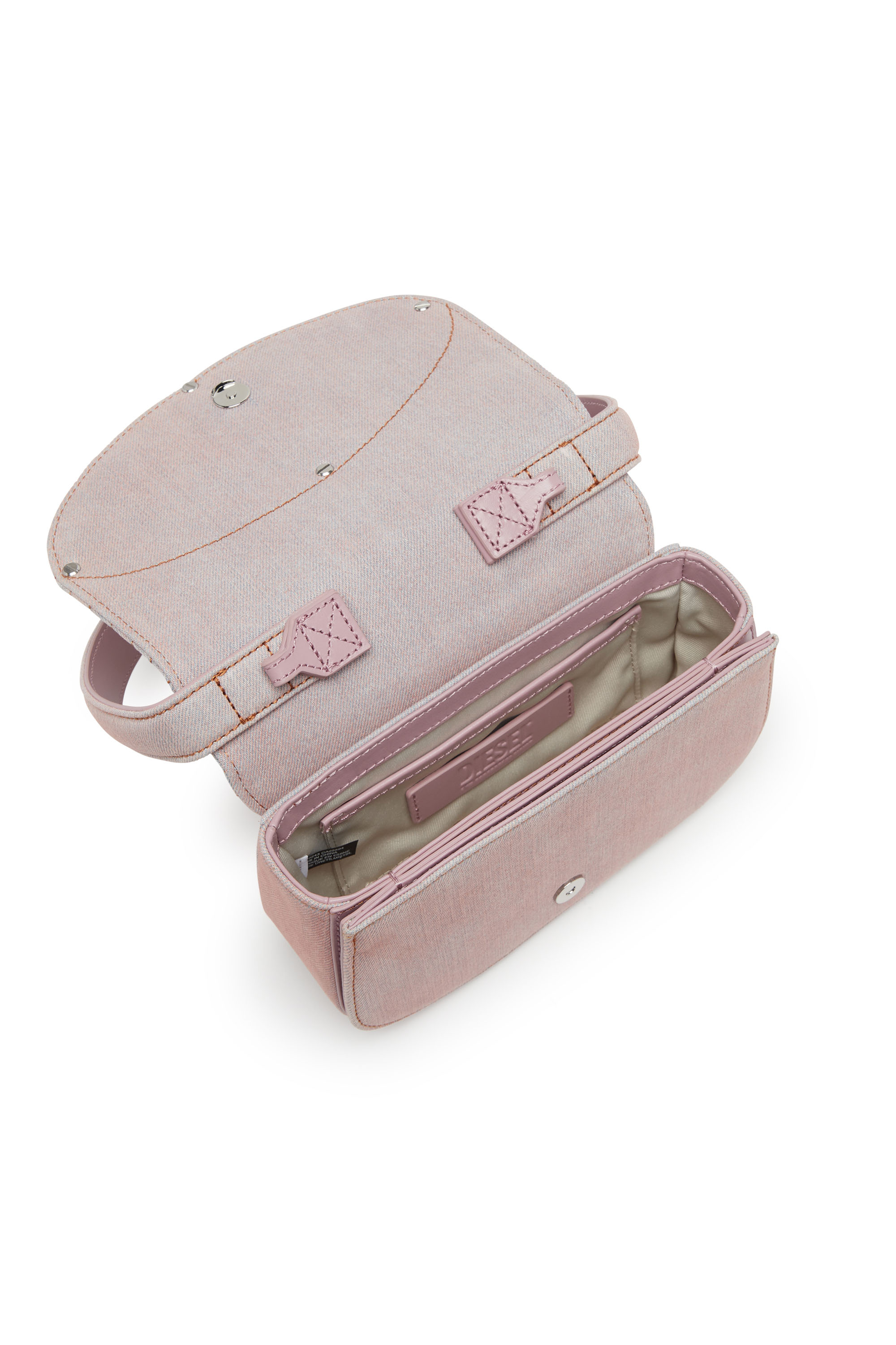 Diesel - 1DR, Female's カラーデニムショルダーバッグ in ピンク / ホワイト - 4