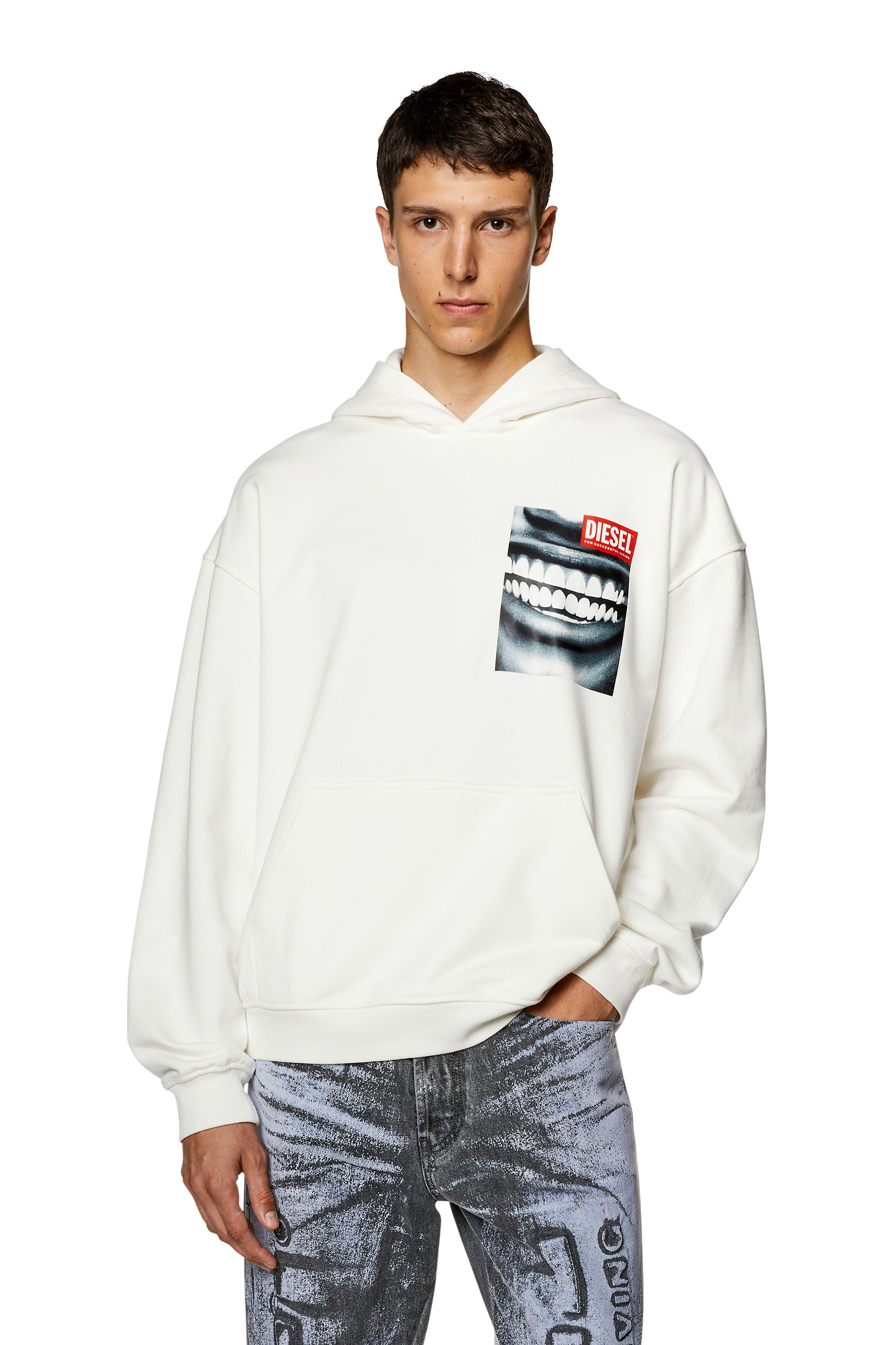 Diesel - S-NABEL-HOOD-FACE, ホワイト - Image 1