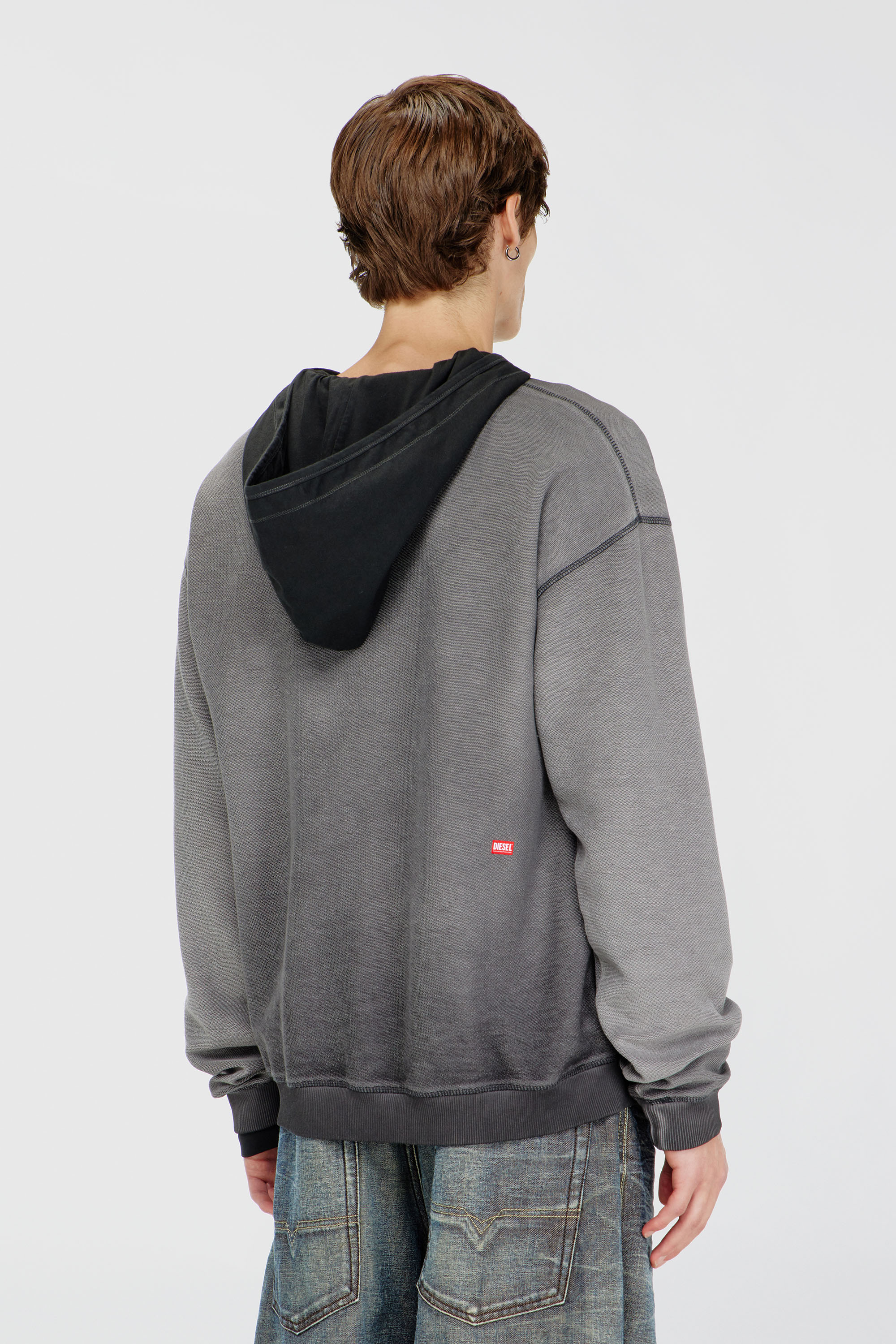Diesel - S-ARON-RAW, Male's プルオーバースウェット in ダークグレー - 4