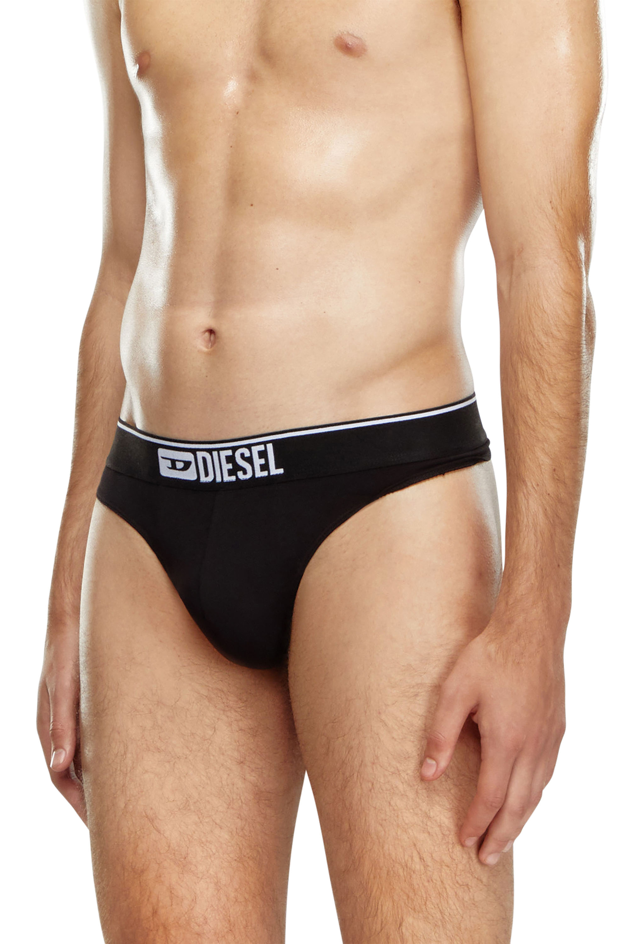 Diesel - UMBR-STRINGTHREEPACK, Male's アンダーウェアTバック3枚セット in ブラック - 2
