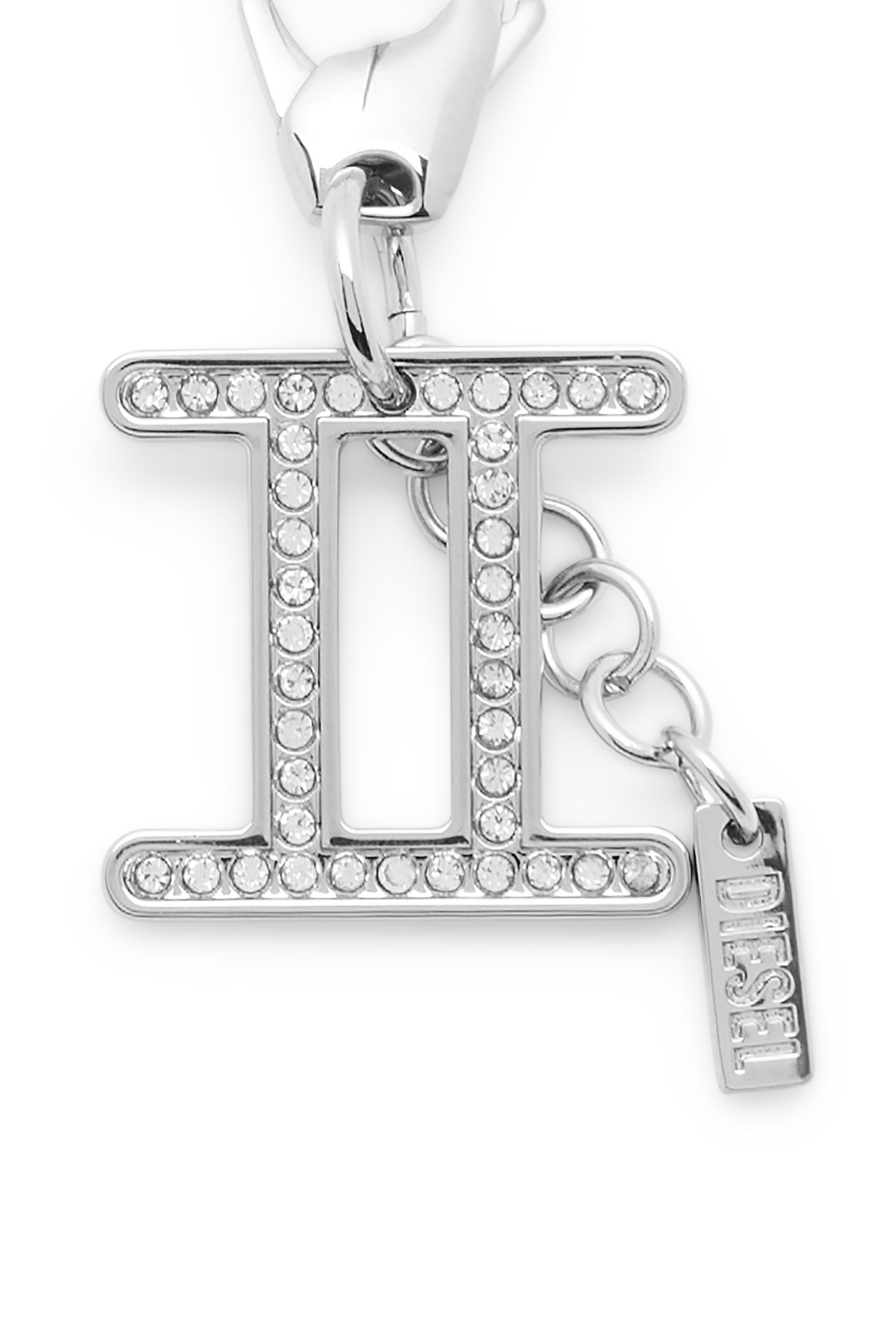 Diesel - CHARM GEMINI, Unisex's Metal Gemini charm with rhinestones in シルバー - 2