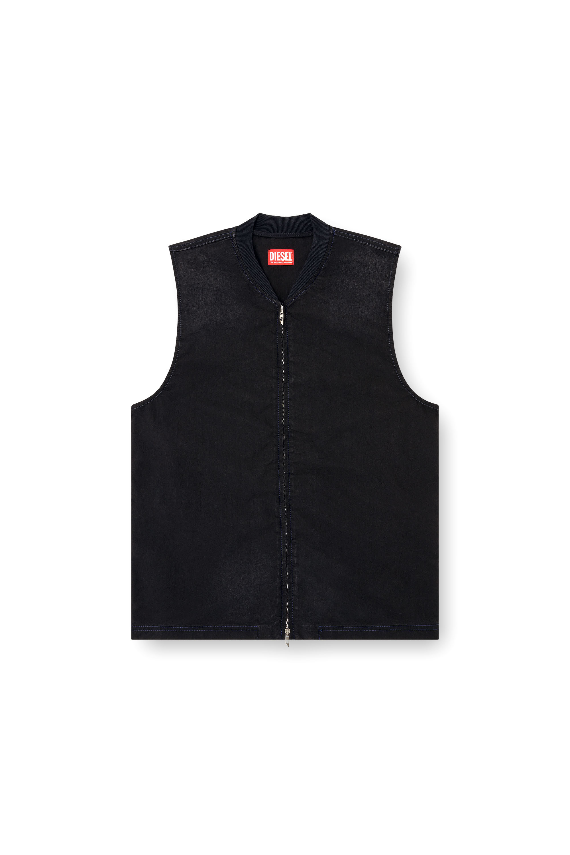 Diesel - D-SUND-D-N JOGG, Unisex's Sleeveless technical JoggJeans vest in ブラック/ダークグレー - 2
