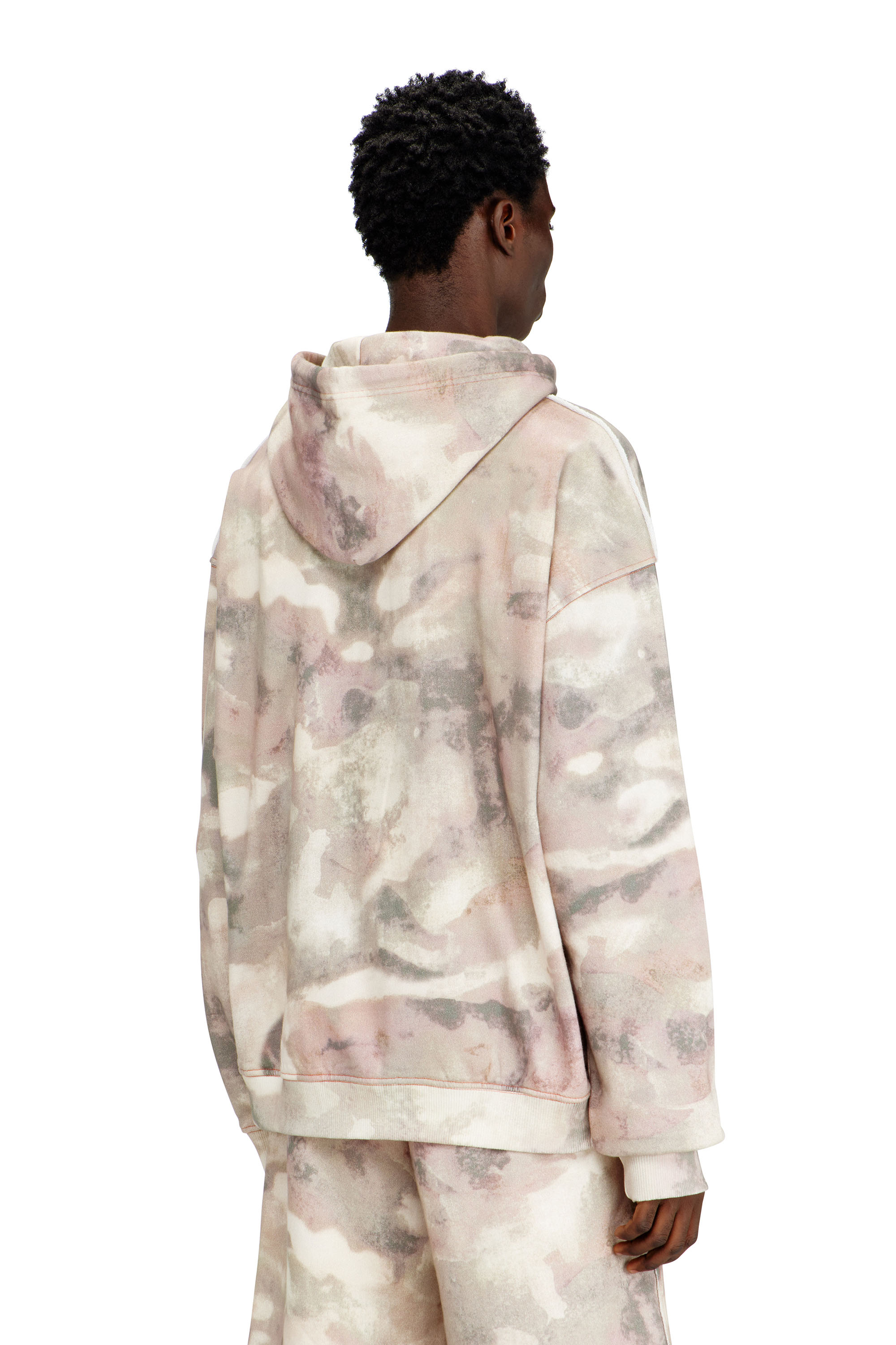 Diesel - S-BOXT-HOOD-V1, Male's Hoodie in camouflage-print organic cotton in ベージュ - 4