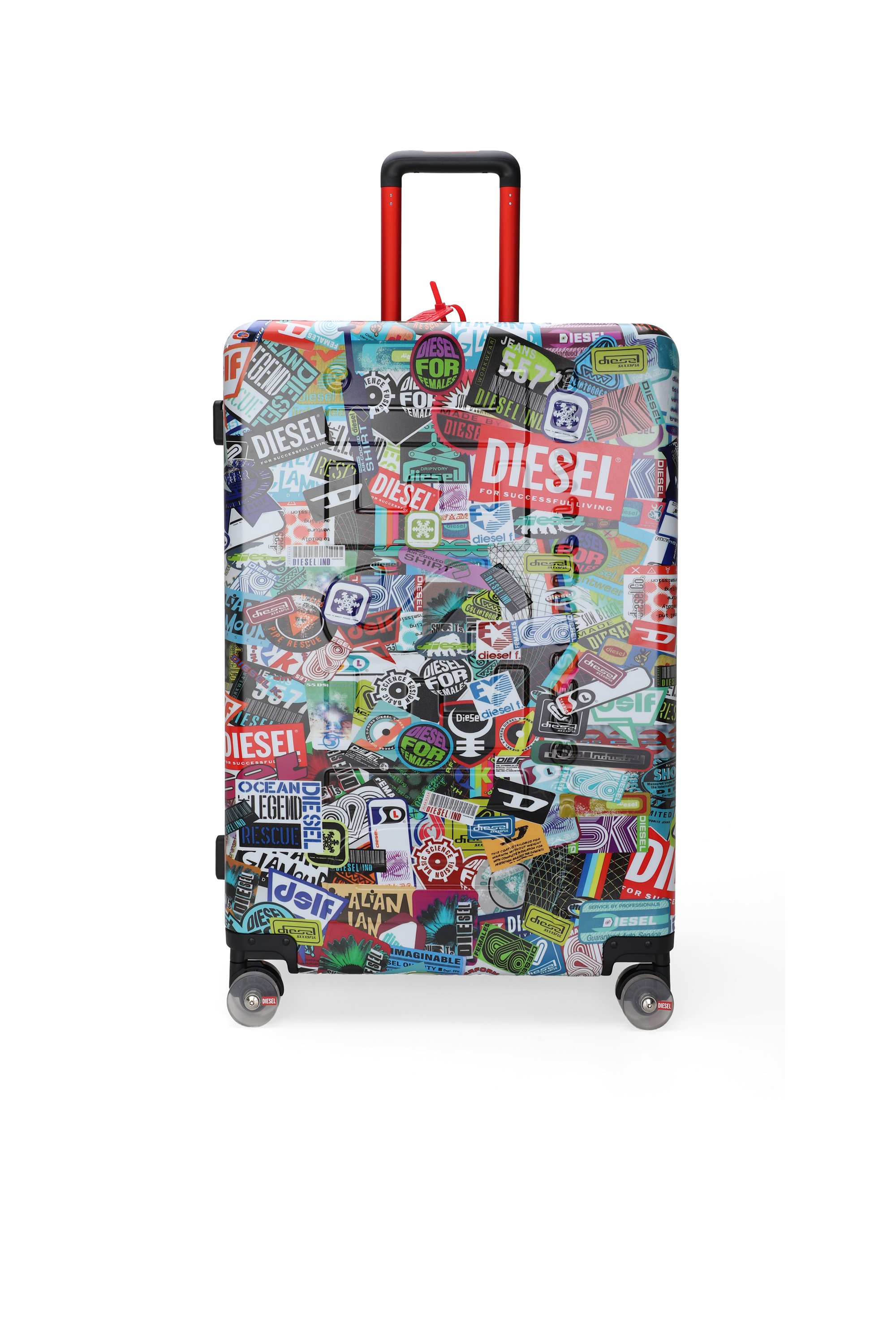 Diesel - DIESEL PC PRINTED TROLLEY-STICKERS- DSL0, Unisex's Sticker style carry‑on suitcase 28" in マルチカラー - 1