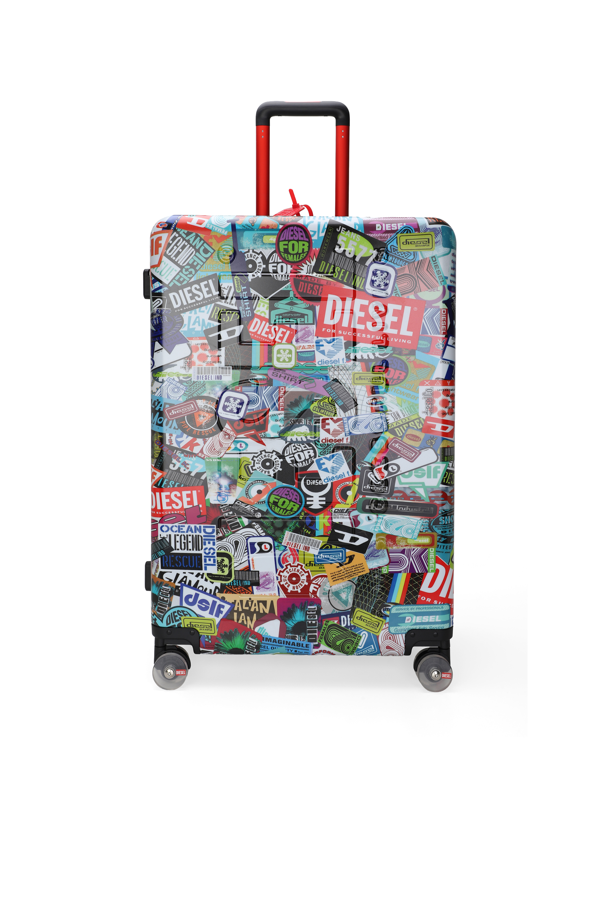 Diesel - DIESEL PC PRINTED TROLLEY-STICKERS- DSL0, Unisex's Sticker style carry‑on suitcase 28" in マルチカラー - 1